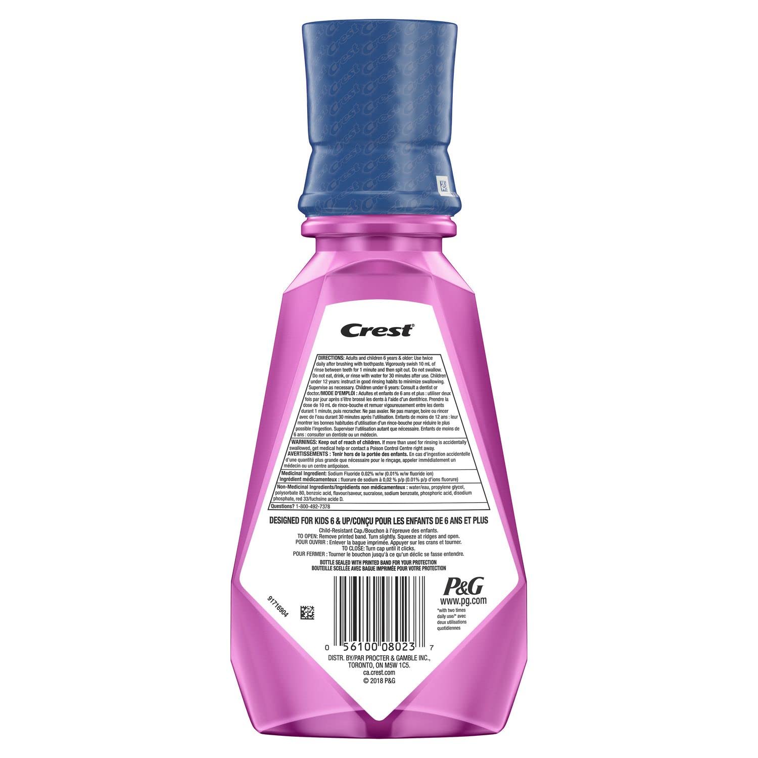 Foto 4 pulgar | Enjuague Bucal Crest Kid's Anticaries Sin Flúor, Sin Alcohol, 500 Ml - Venta Internacional.