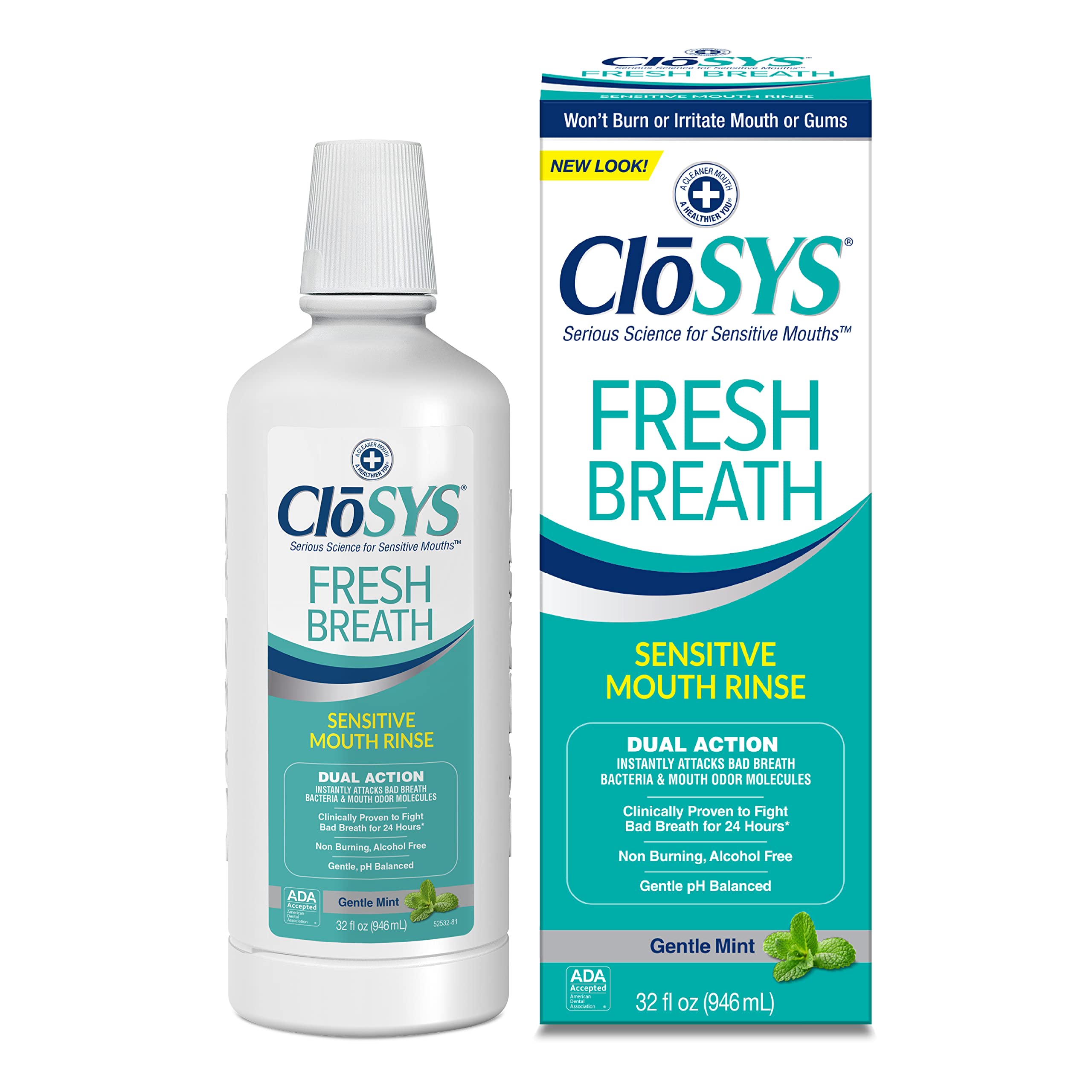 Foto 2 pulgar | Enjuague Bucal Closys Sensitive 946 Ml, Suave, Menta, Sin Alcohol - Venta Internacional.