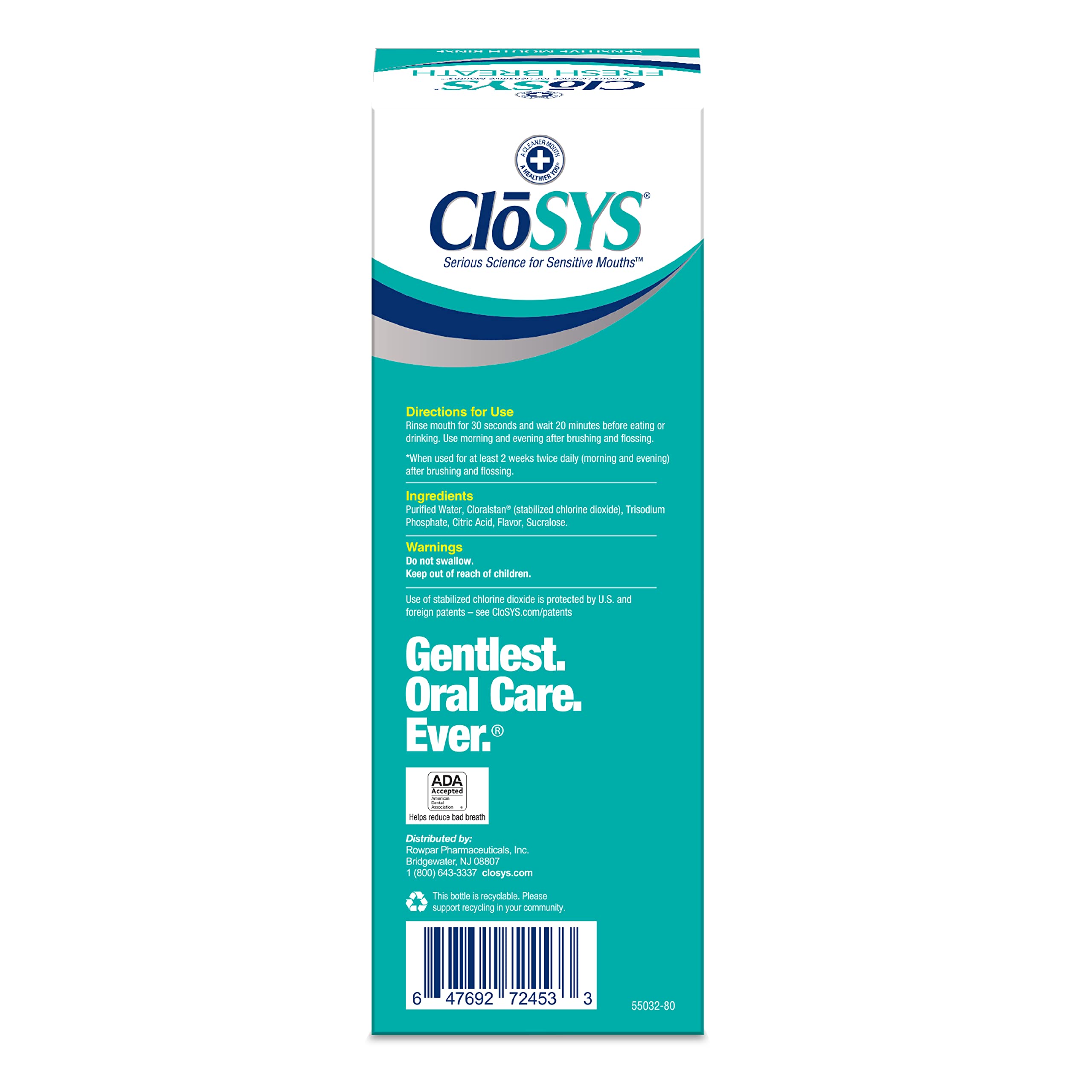 Foto 3 pulgar | Enjuague Bucal Closys Sensitive 946 Ml, Suave, Menta, Sin Alcohol - Venta Internacional.