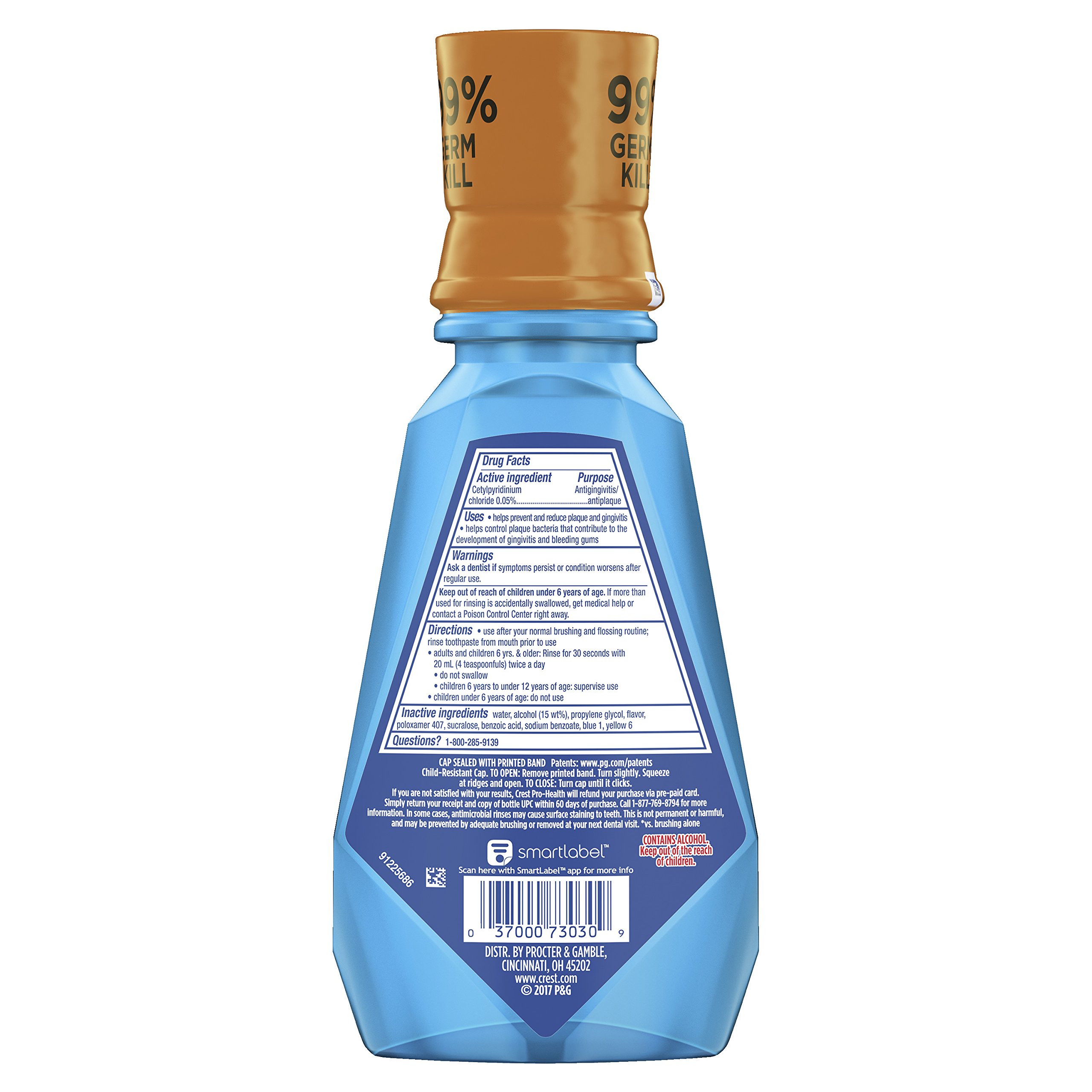 Foto 3 pulgar | Enjuague Bucal Crest Pro Health Intense Cpc Clean Mint 500 Ml X4 - Venta Internacional.