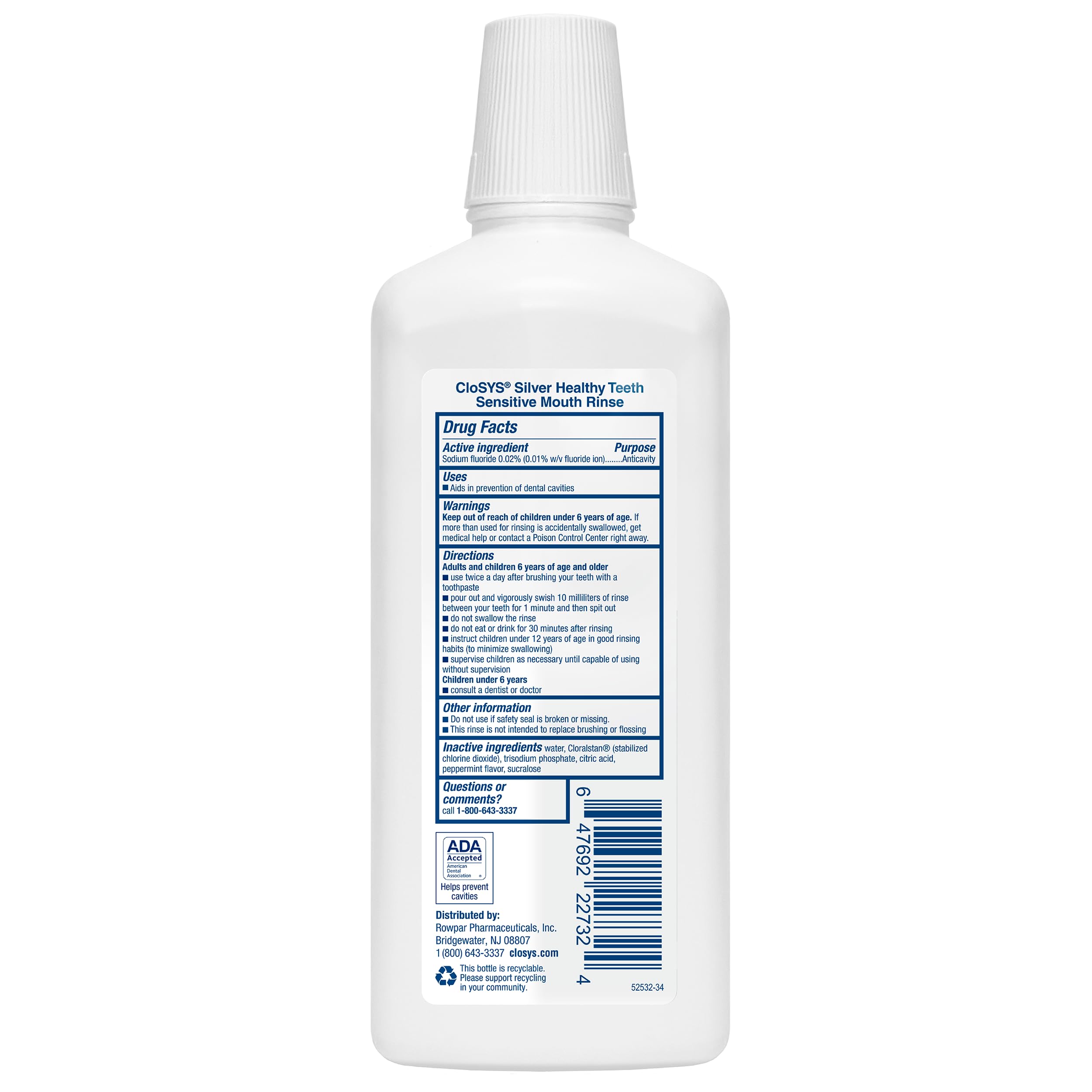 Foto 2 | Enjuague Bucal Closys Healthy Teeth Anticaries 946ml Con Flúor - Venta Internacional.