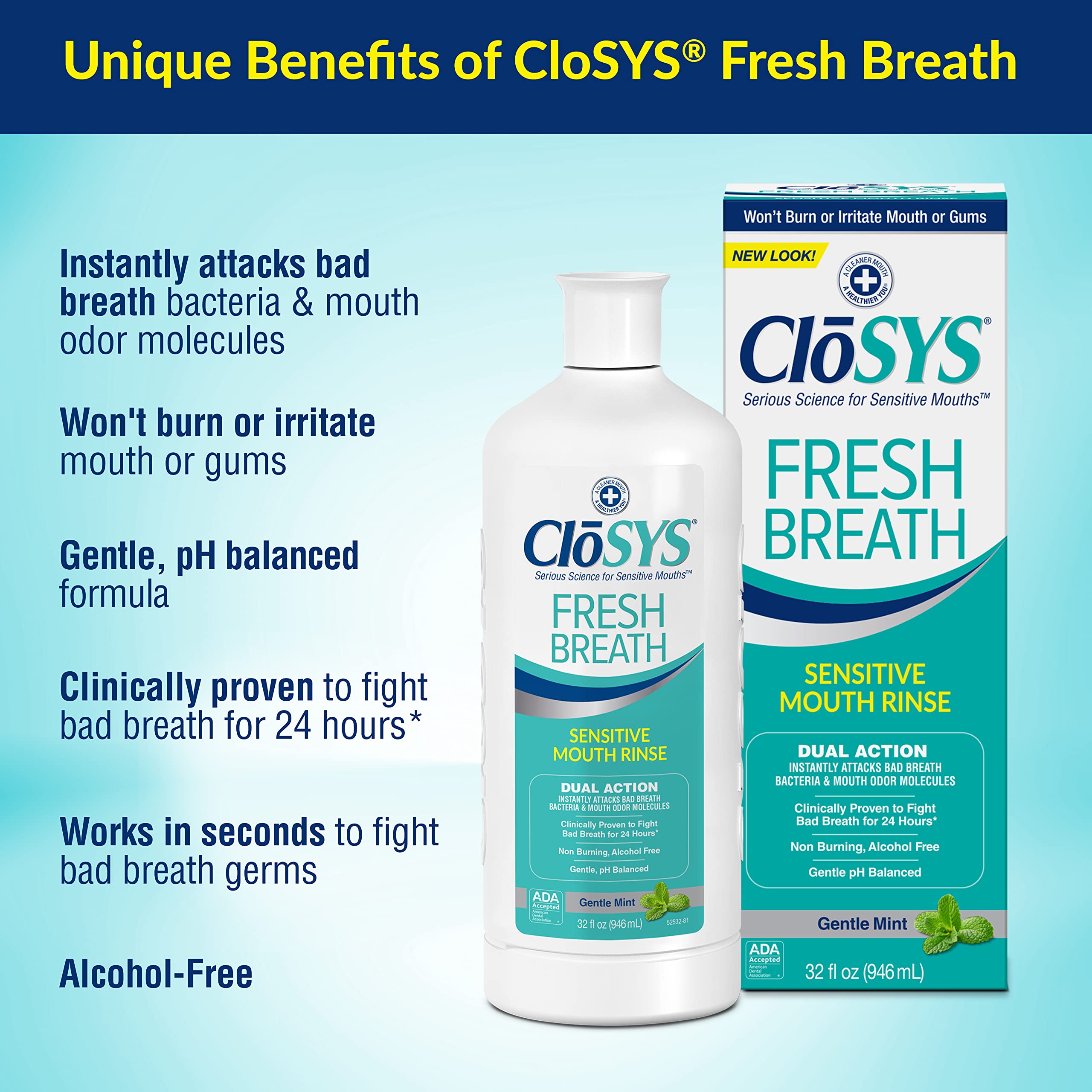Foto 3 pulgar | Enjuague Bucal Closys Fresh Breath Sensitive 960 Ml (paquete De 3) - Venta Internacional.