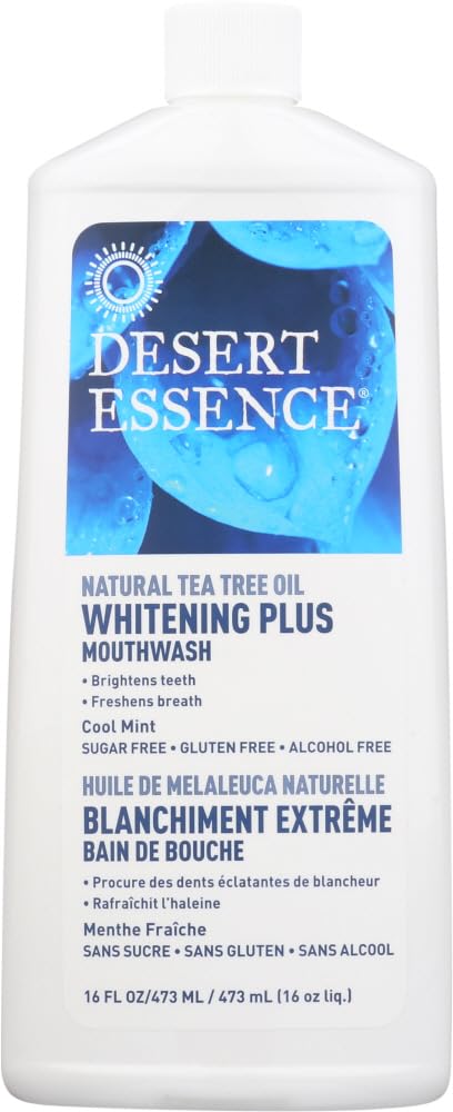 Foto 2 pulgar | Enjuague Bucal Desert Essence Con Aceite De Árbol De Té Blanqueador, 480 Ml, Paquete De 2 - Venta Internacional.