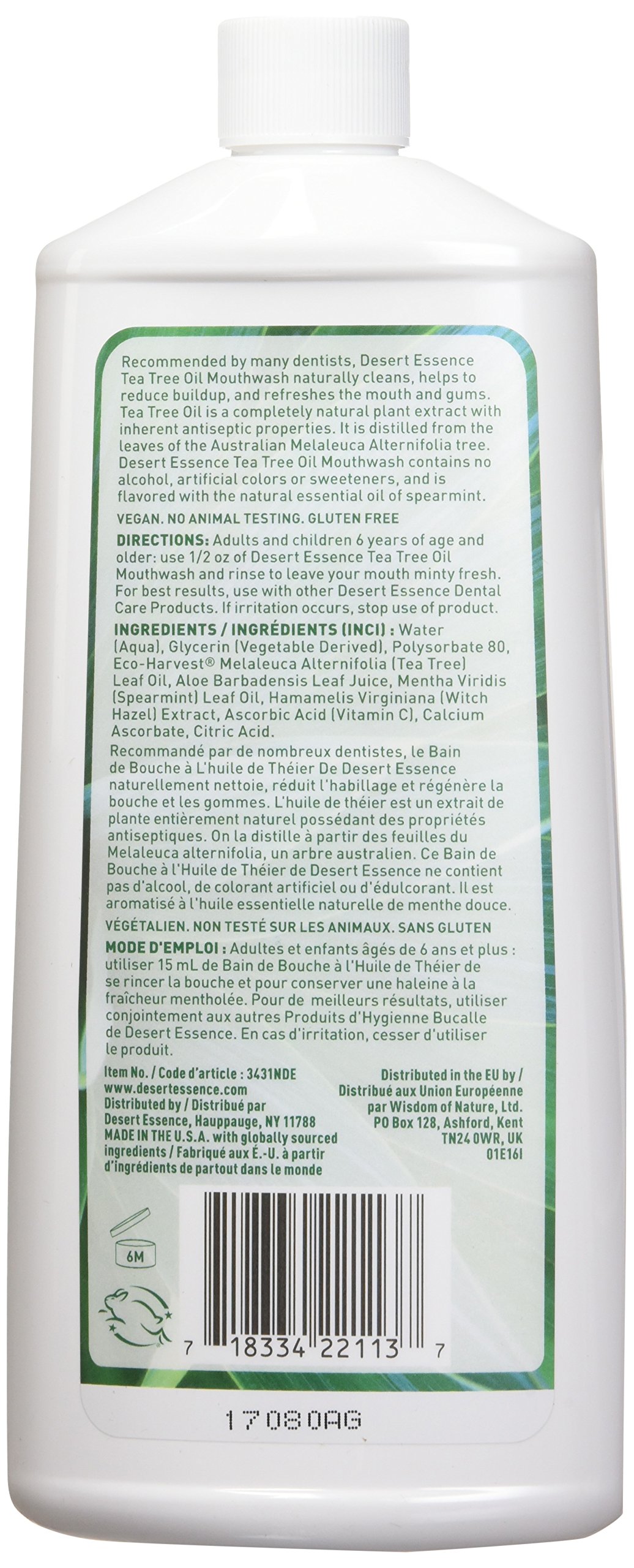 Foto 3 pulgar | Enjuague Bucal Desert Essence Con Aceite De Árbol De Té Y Menta Verde  480 Ml (paquete De 2) - Venta Internacional.