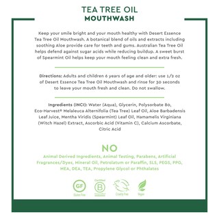 Foto 5 | Enjuague Bucal Desert Essence Aceite De Árbol De Té 473 Ml Paquete De 6 - Venta Internacional.