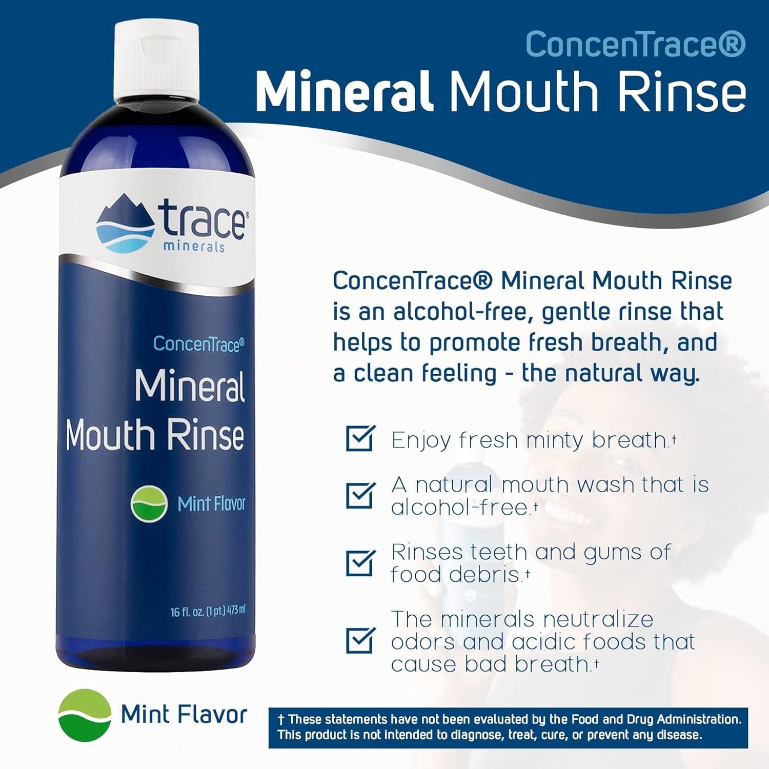 Foto 3 pulgar | Enjuague Bucal Trace Minerals Concentrace Mineral  500 Ml  Menta - Venta Internacional.