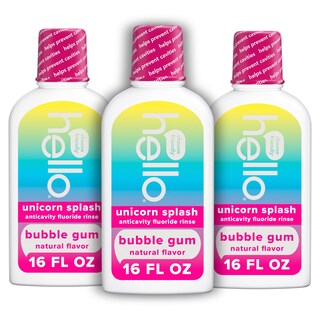 Foto 1 | Enjuague Bucal Hello Kids Con Sabor A Chicle Con Forma De Unicornio 480 Ml (paquete De 3) - Venta Internacional.