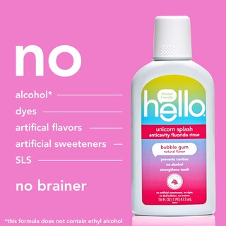 Foto 7 | Enjuague Bucal Hello Kids Con Sabor A Chicle Con Forma De Unicornio 480 Ml (paquete De 3) - Venta Internacional.