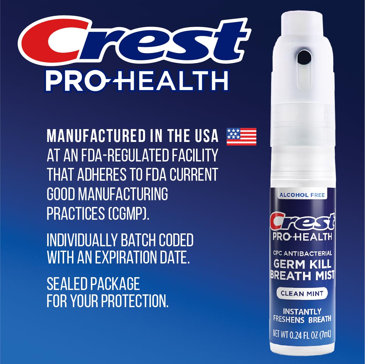 Foto 7 pulgar | Breath Spray Crest Pro-health  Sin Alcohol  Menta Limpia  7 Ml  3 Unidades - Venta Internacional.