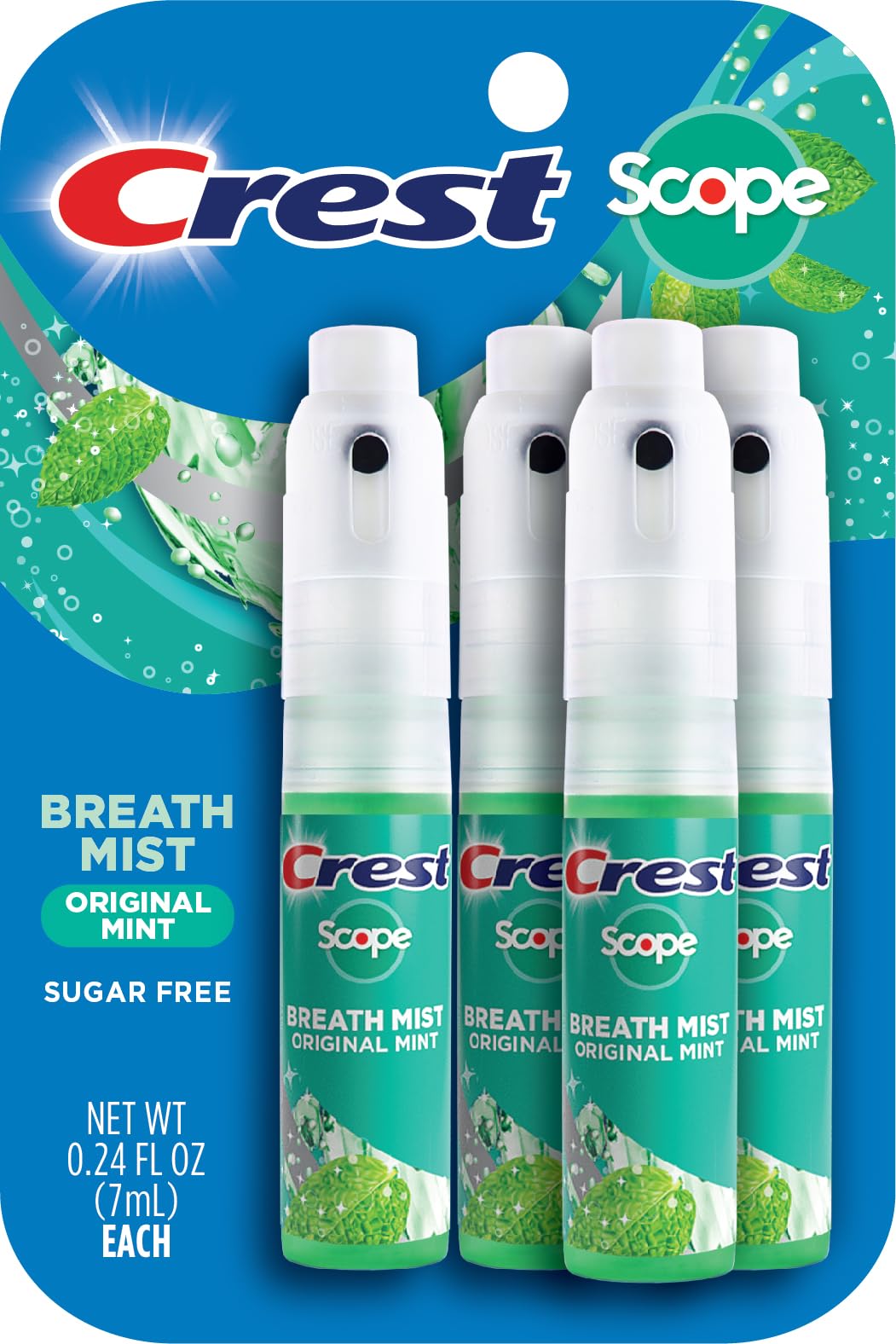 Breath Mist Spray Crest Scope Mint  7 Ml  Paquete De 4 - Venta Internacional.