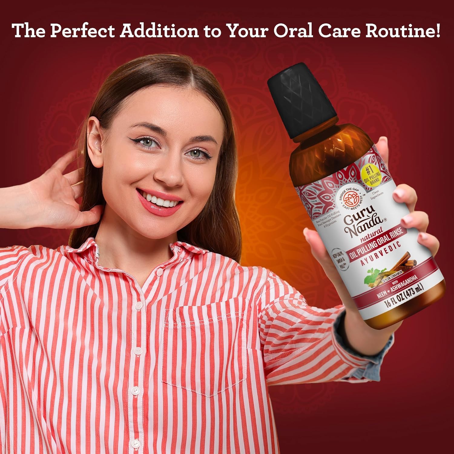 Foto 7 pulgar | Enjuague Bucal Gurunanda Con Aceite De Ashwagandha  480 Ml  Sin Alcohol - Venta Internacional.