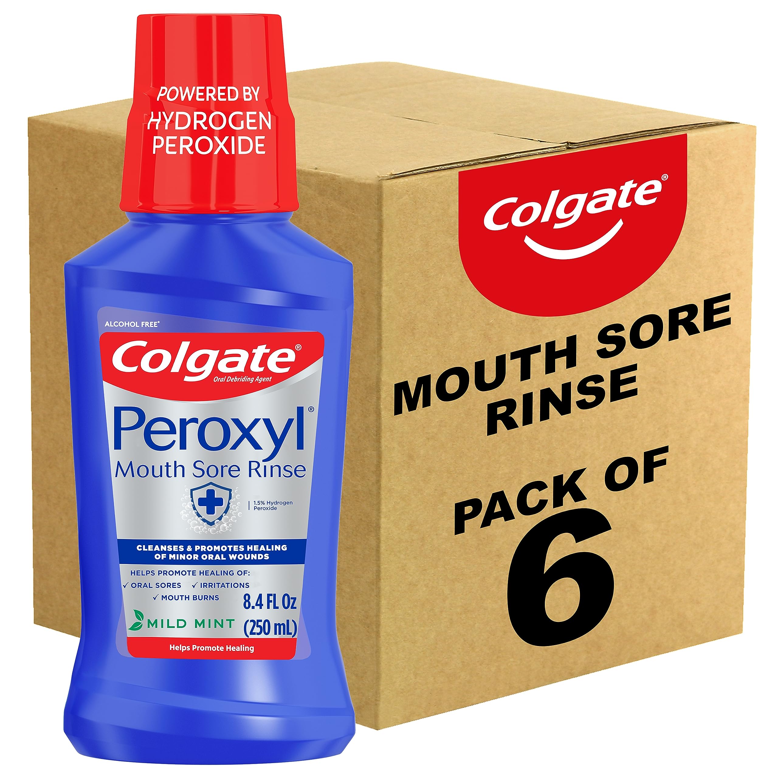 Enjuague Bucal Colgate Peroxyl Con Peróxido De Hidrógeno Al 1 5%  250 Ml  6 Unidades - Venta Internacional.