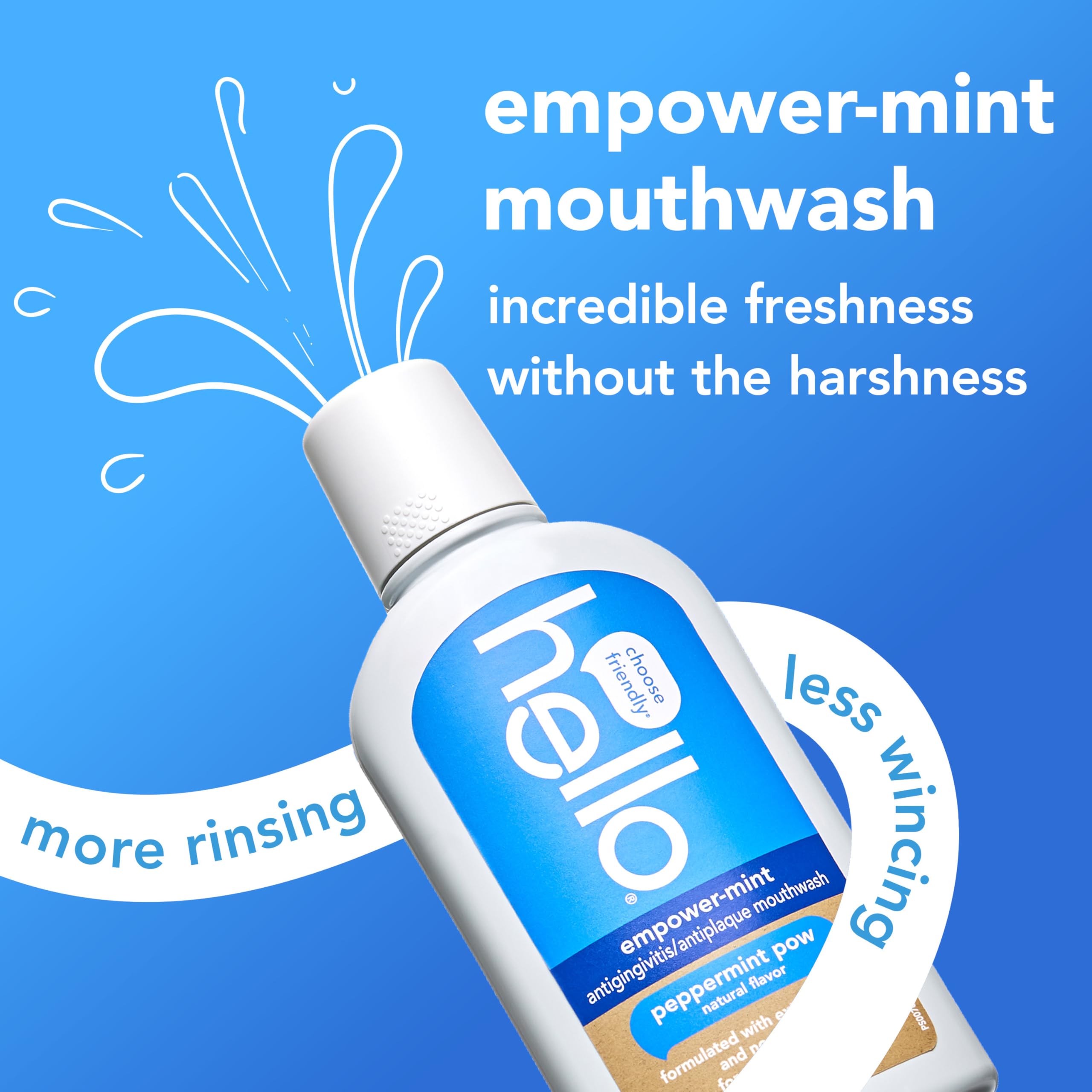 Foto 2 | Enjuague Bucal Hello Empower-mint  Sin Flúor  Sin Alcohol  480 Ml  Paquete De 3 - Venta Internacional.