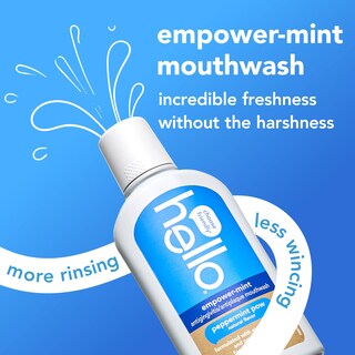 Foto 2 | Enjuague Bucal Hello Empower-mint Sin Flúor Sin Alcohol 480 Ml Paquete De 3 - Venta Internacional.