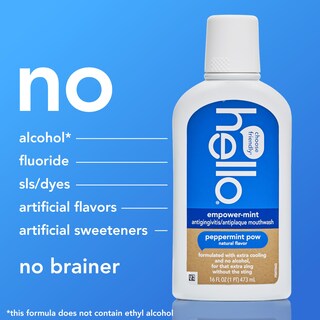 Foto 7 | Enjuague Bucal Hello Empower-mint Sin Flúor Sin Alcohol 480 Ml Paquete De 3 - Venta Internacional.