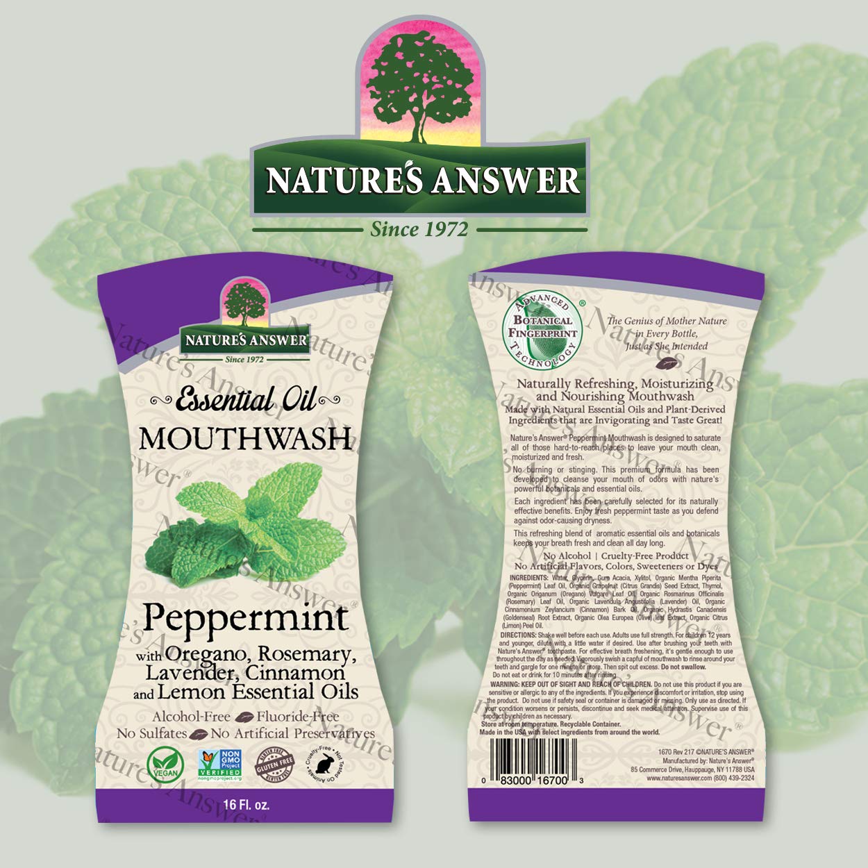 Foto 3 pulgar | Enjuague Bucal Nature's Answer  Aceite Esencial De Menta  473 Ml - Venta Internacional.