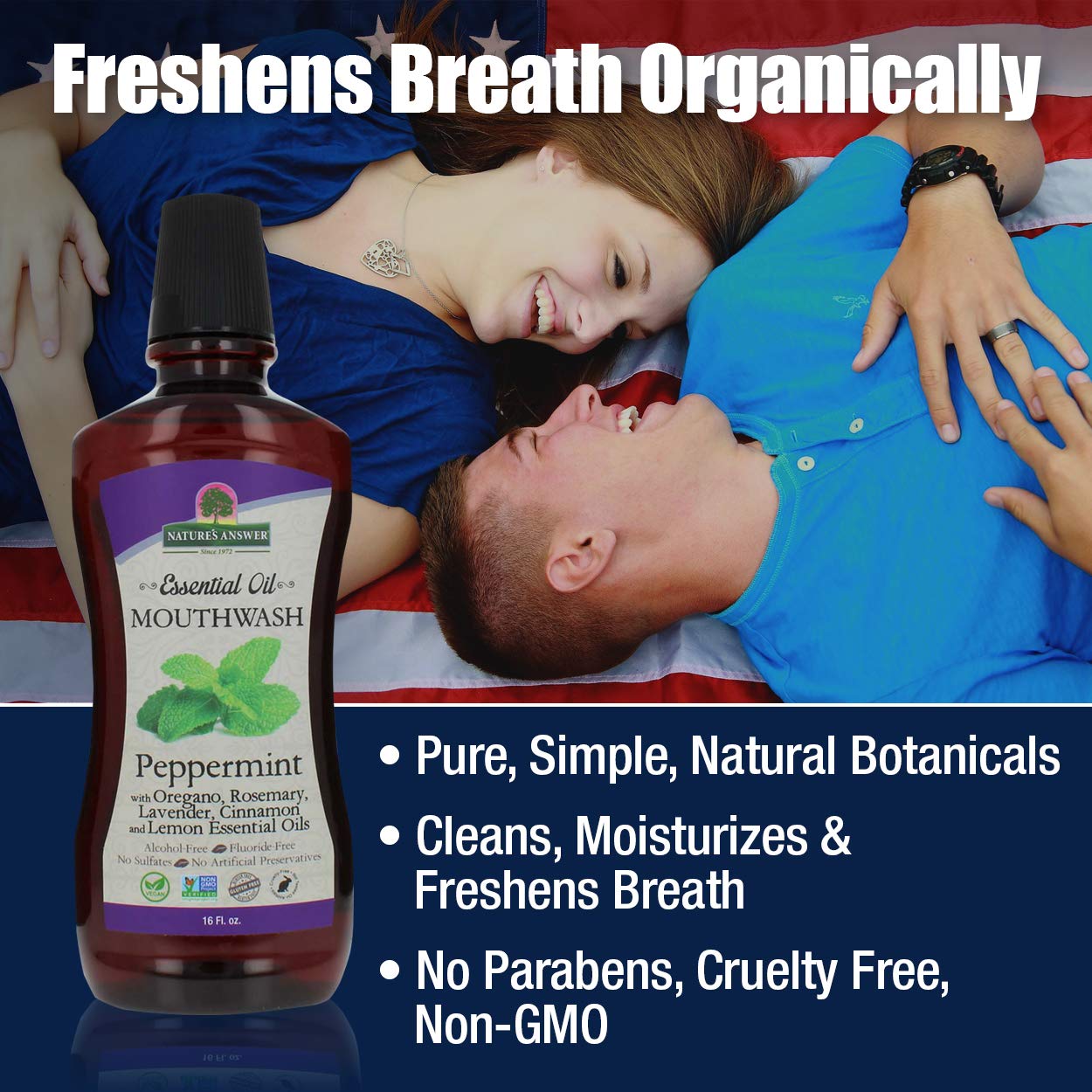 Foto 4 pulgar | Enjuague Bucal Nature's Answer  Aceite Esencial De Menta  473 Ml - Venta Internacional.