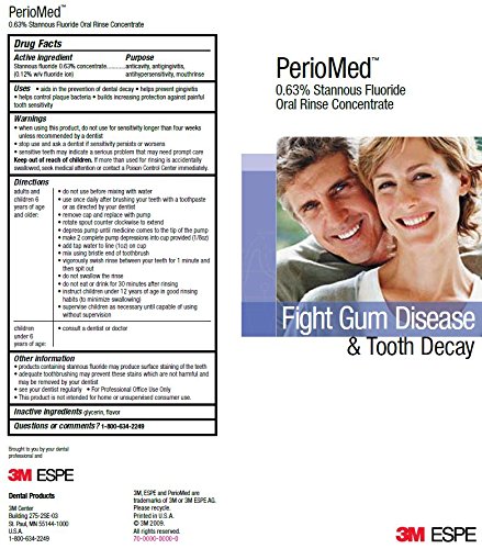 Foto 3 | Enjuague Oral 3m Espe 12105f Periomed 0 63% De Fluoruro Estañoso - Venta Internacional.