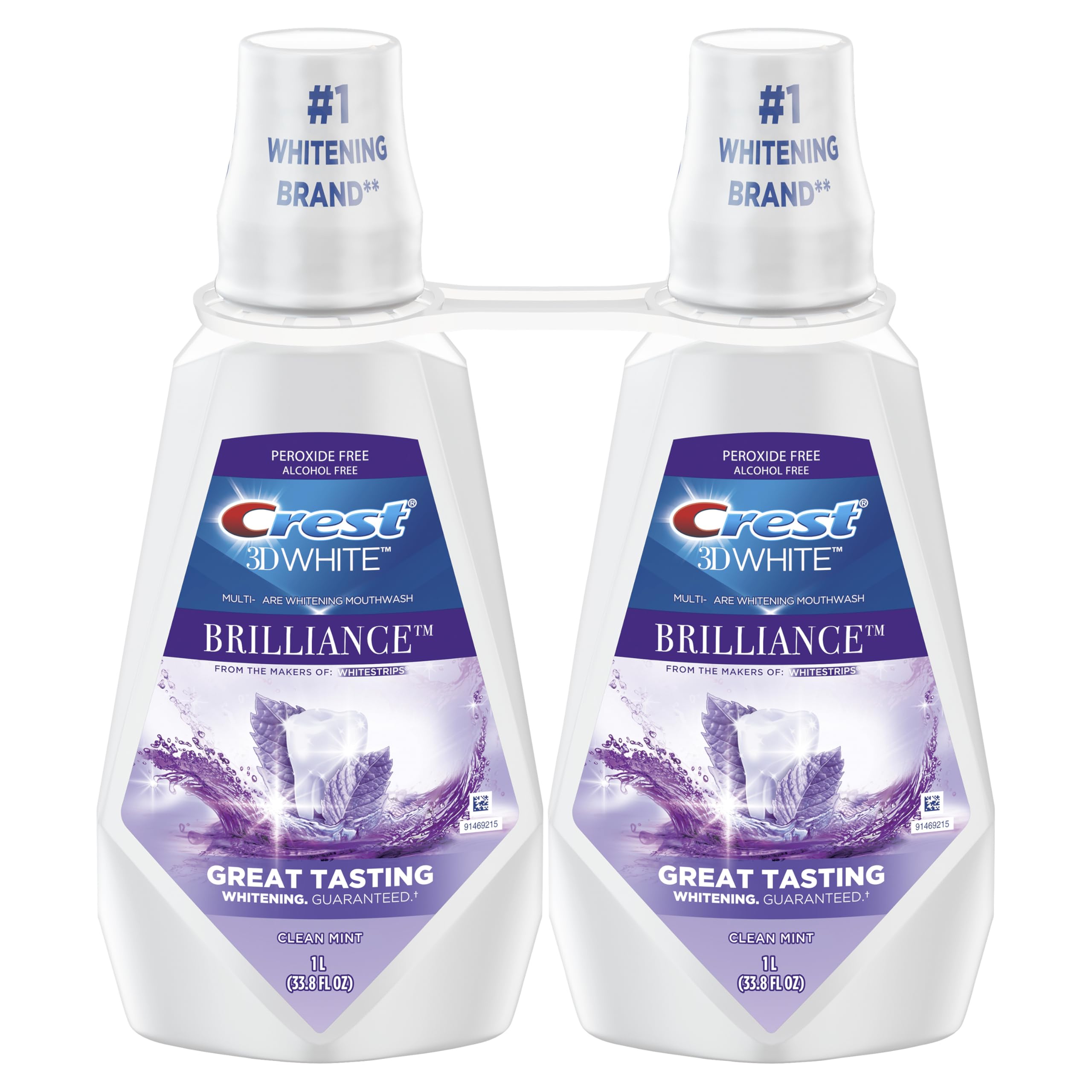 Foto 1 | Enjuague Bucal Crest 3d White Brilliance  Blanqueador  Sin Alcohol  2 X 1 Litro - Venta Internacional.