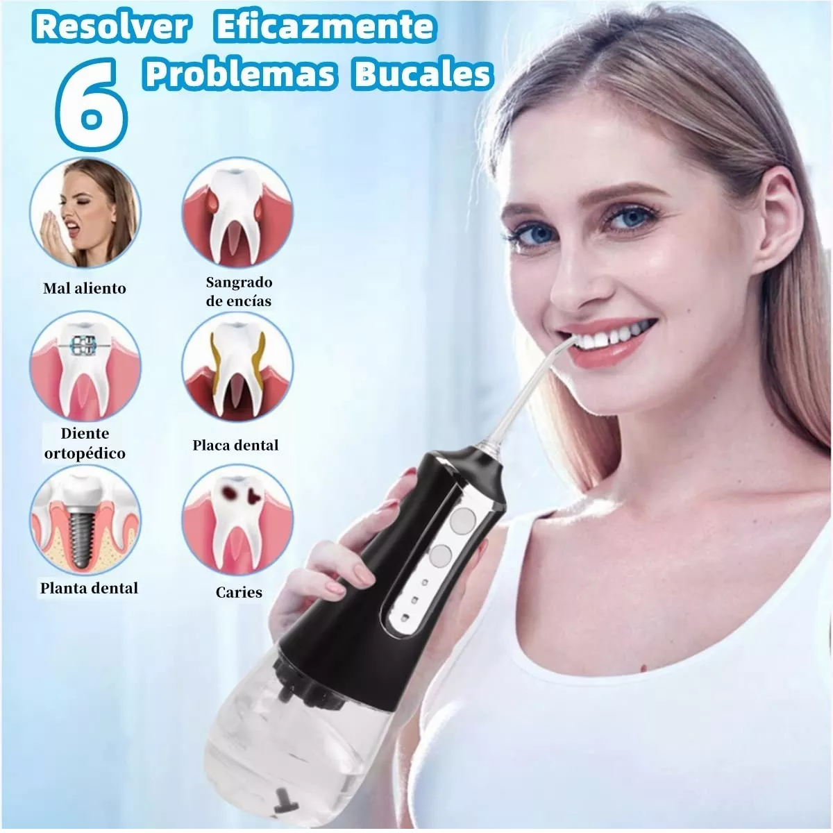 Foto 4 pulgar | Irrigador Dental Portátil Recargable Eo Safe Imports Esi-11416 Negro