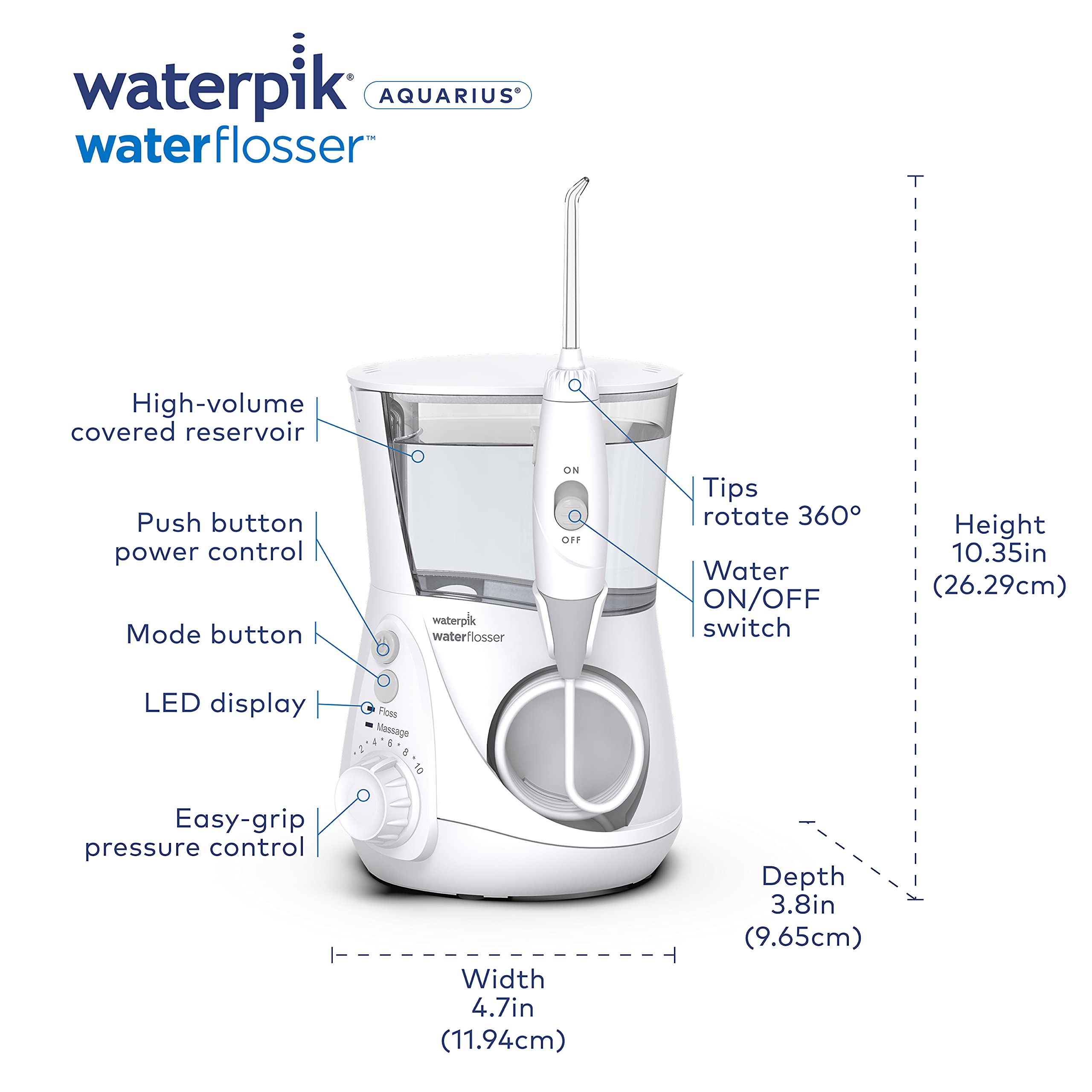 Foto 5 pulgar | Water Flosser Waterpik Aquarius Wp-660 Professional Blanco - Venta Internacional.