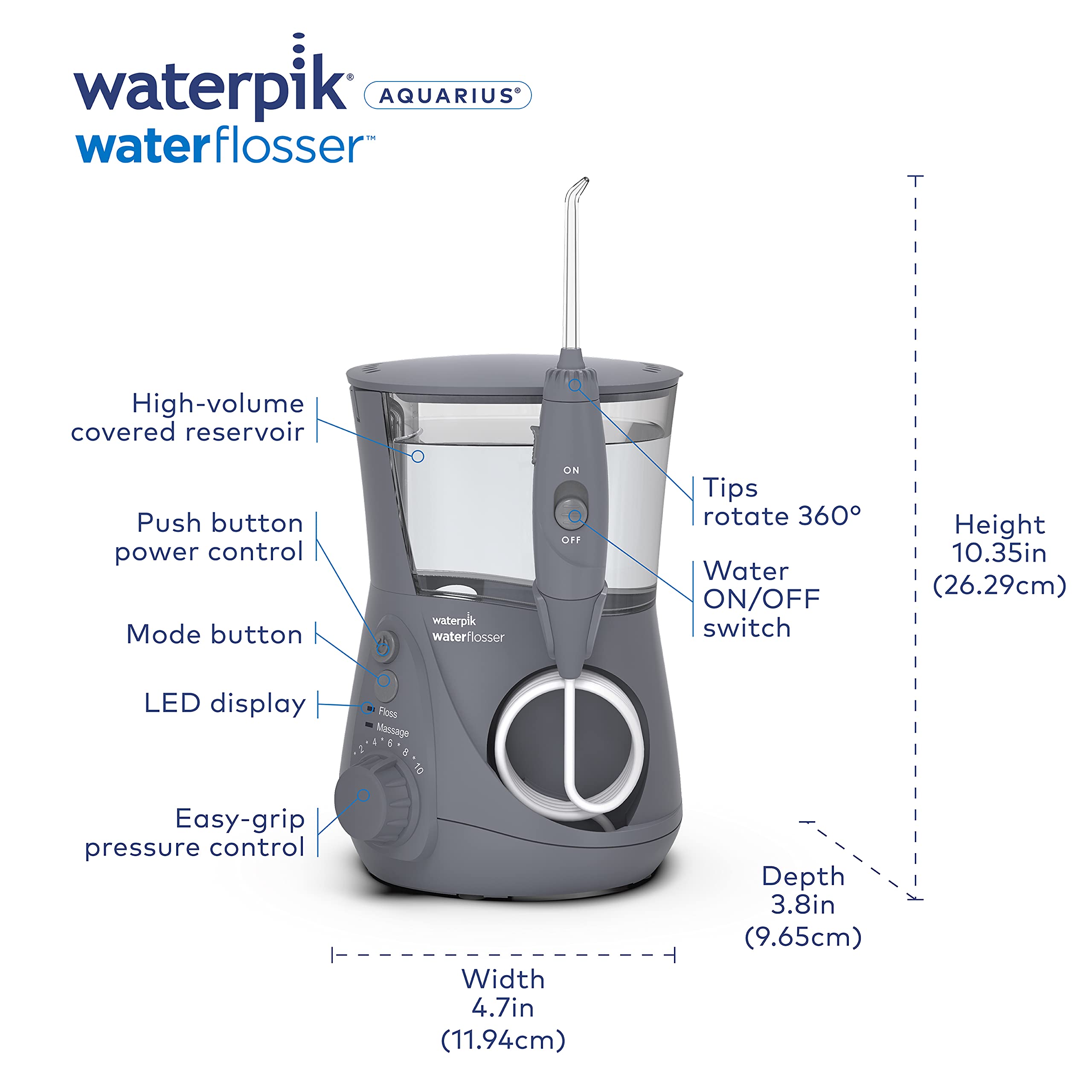 Foto 5 pulgar | Hilo Dental Waterpik Aquarius Professional Grey Wp-667 - Venta Internacional.