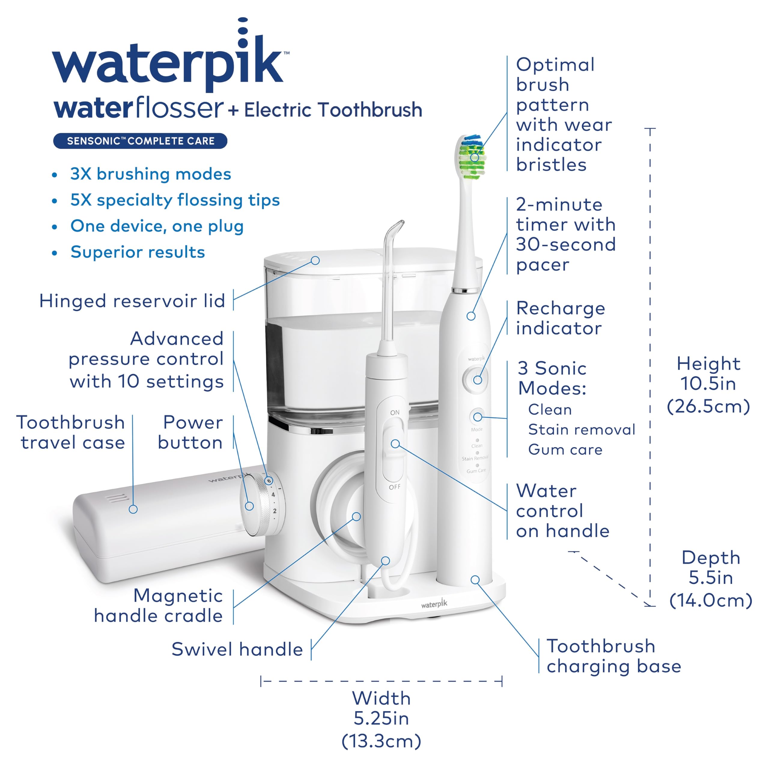 Foto 7 pulgar | Combinación De Hilo Dental Y Cepillo De Dientes Eléctrico Waterpik Cc-04 - Venta Internacional.