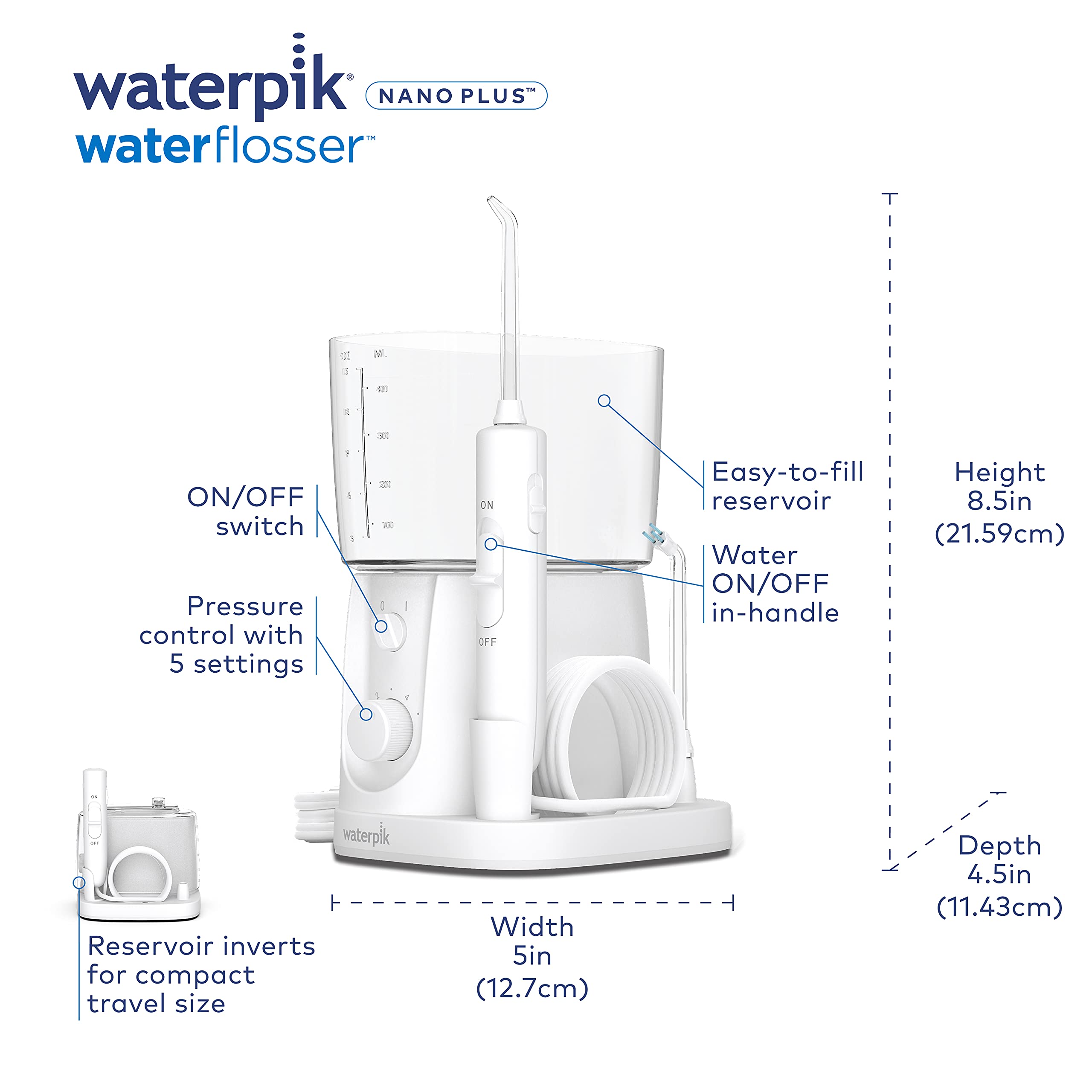 Foto 5 pulgar | Flosser Waterpik Nano Plus Portátil Eléctrico Blanco - Venta Internacional.