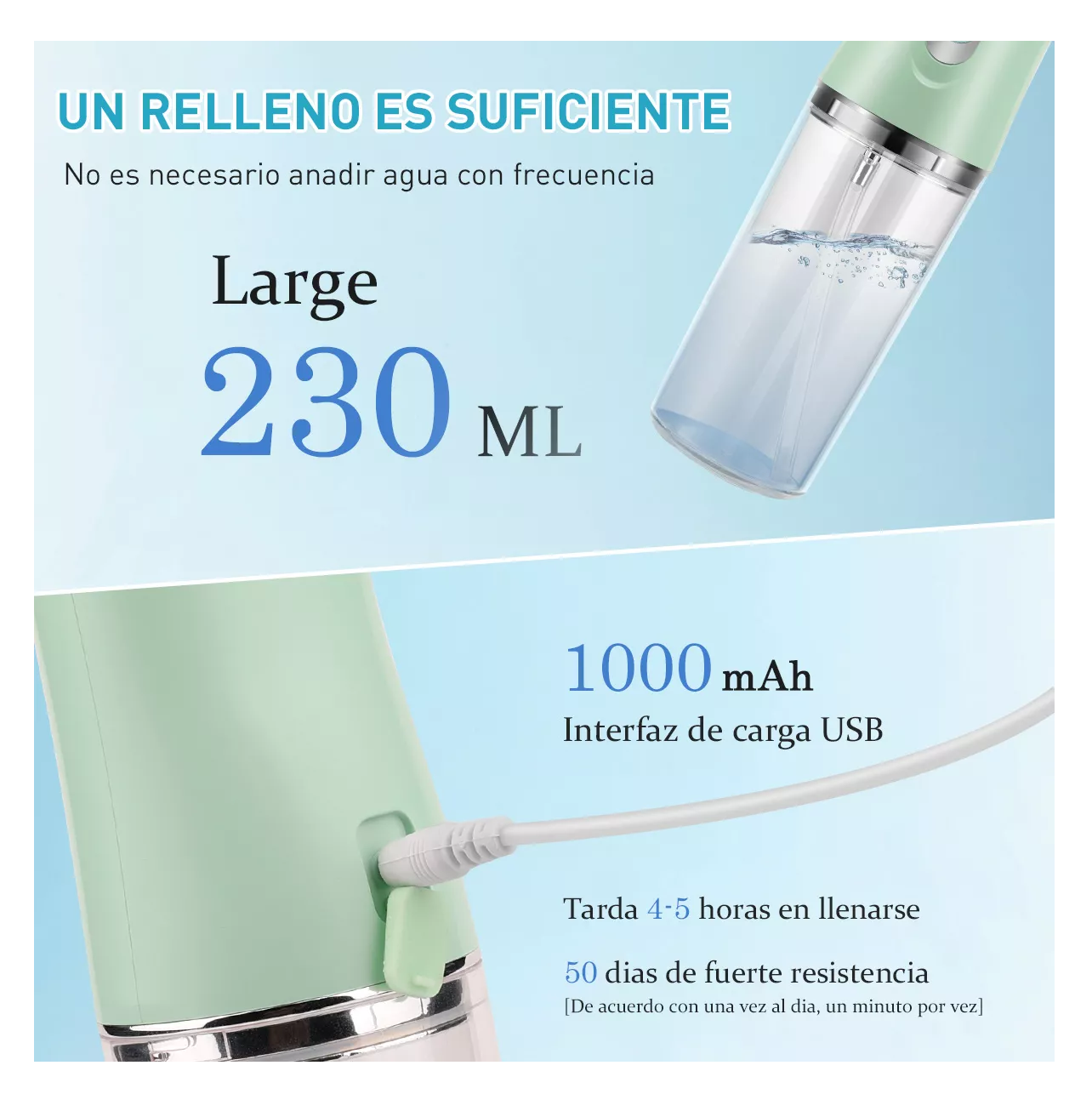 Foto 5 pulgar | Irrigador Bucal Limpiador Dientes Eléctrico Con 8 Boquillas Verde