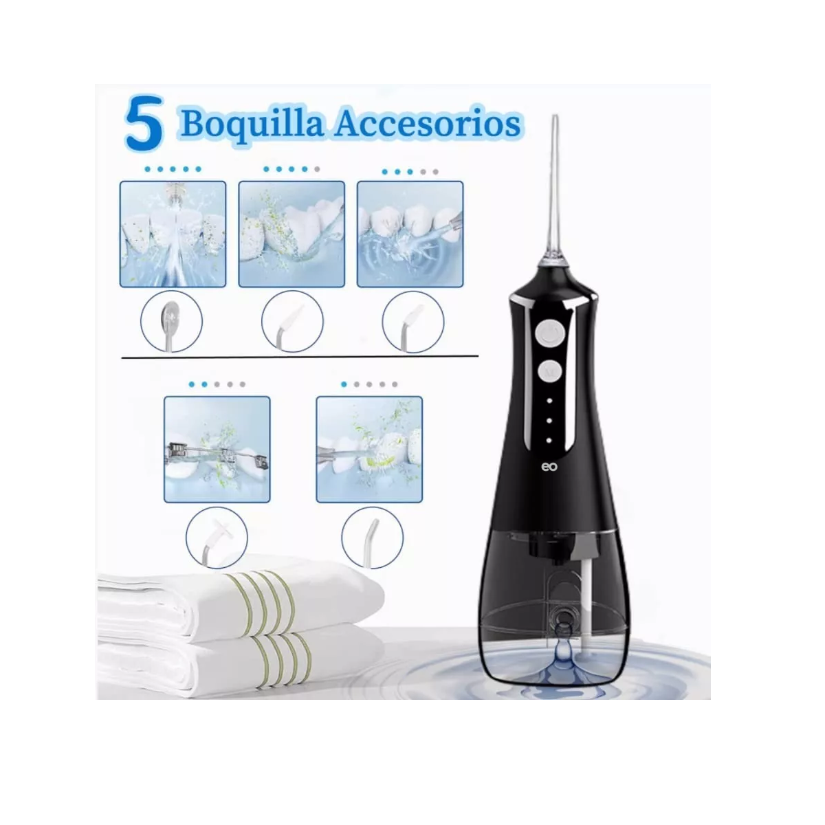 Foto 4 pulgar | Irrigador Bucal Inalámbrico Eo Safe Imports ESI-11416-1 Negro