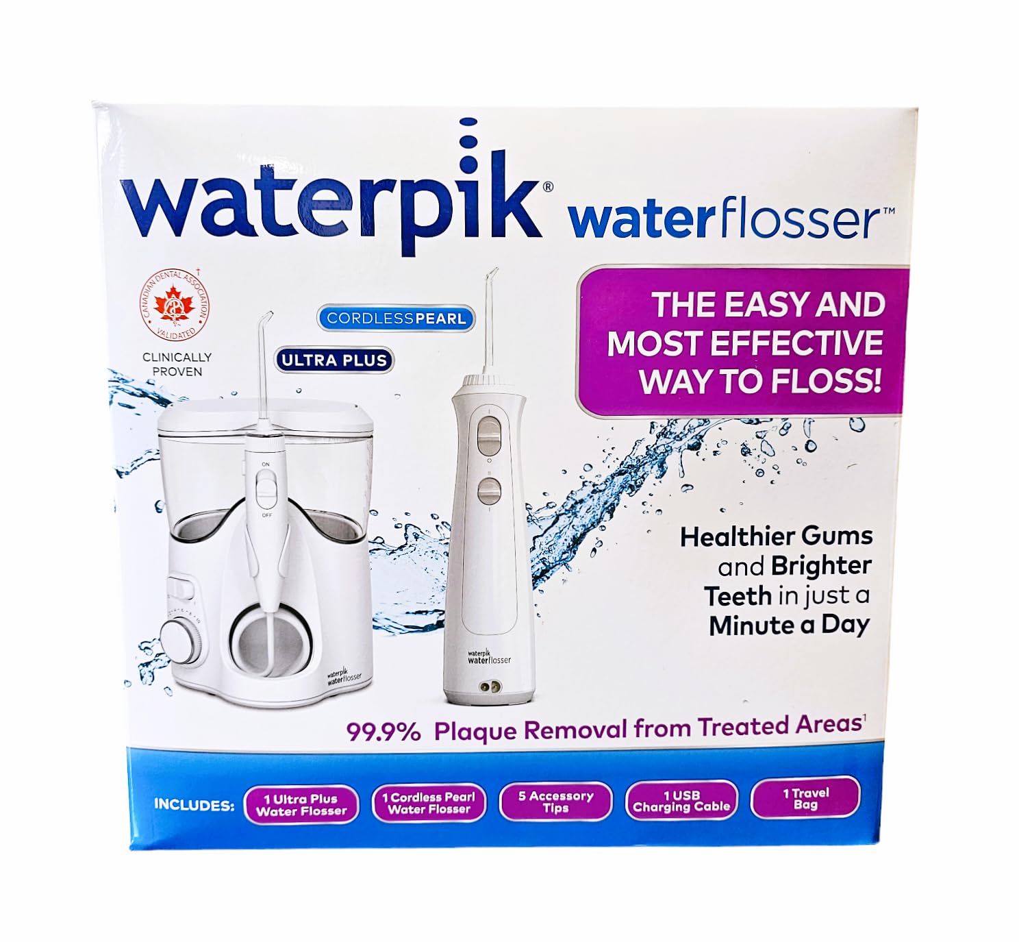 Water Flosser Waterpik Ultra Plus Y Cordless Pearl, Paquete De 1 - Venta Internacional.