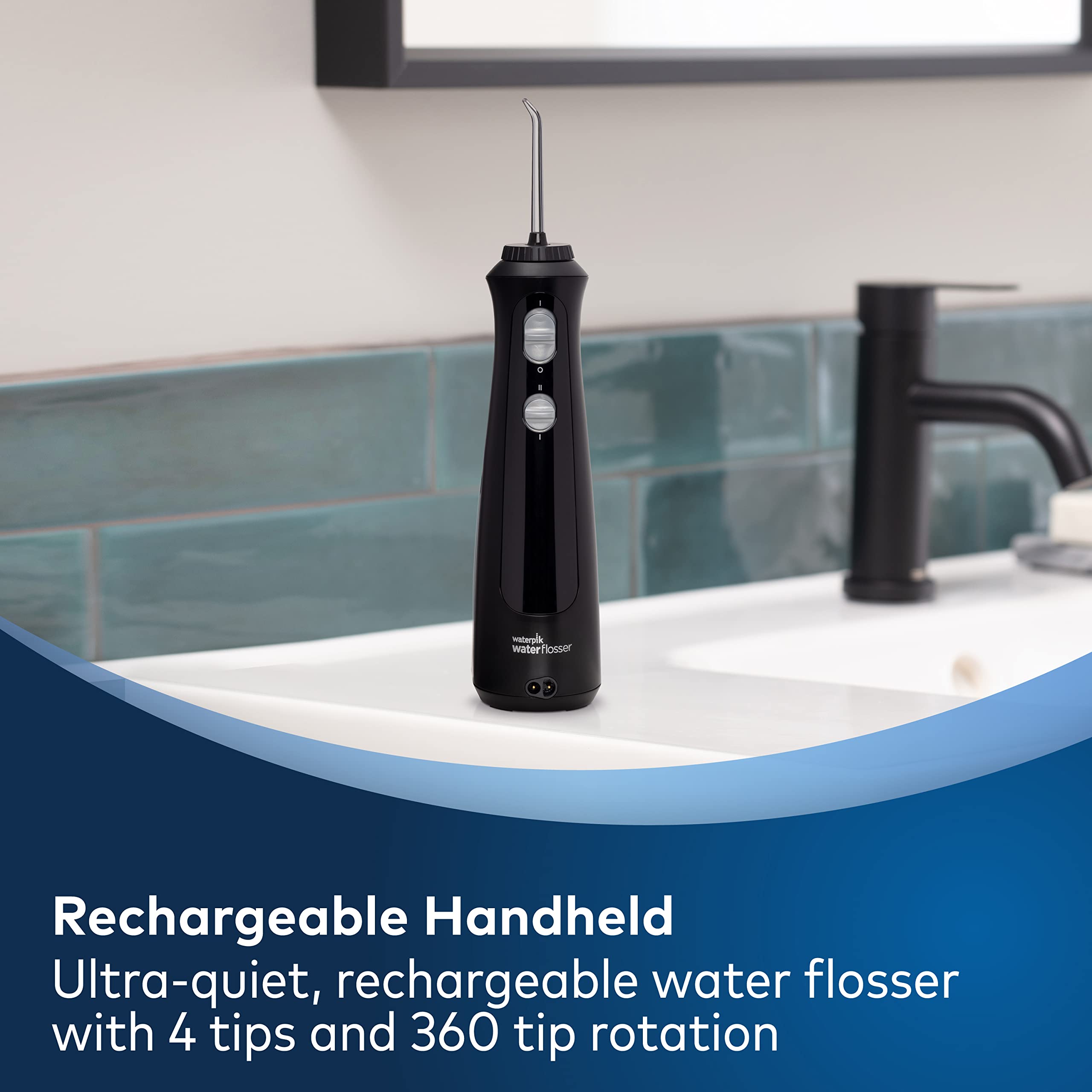 Foto 3 | Water Flosser Waterpik Cordless Pearl Wf-13 Black Con 4 Puntas - Venta Internacional.