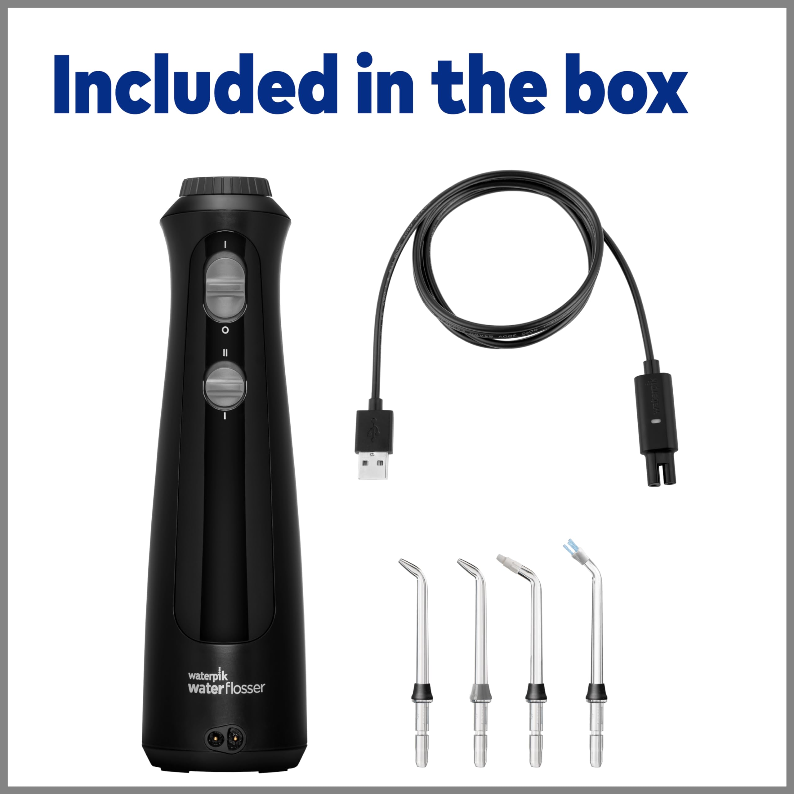 Foto 7 pulgar | Water Flosser Waterpik Cordless Pearl Wf-13 Black Con 4 Puntas - Venta Internacional.