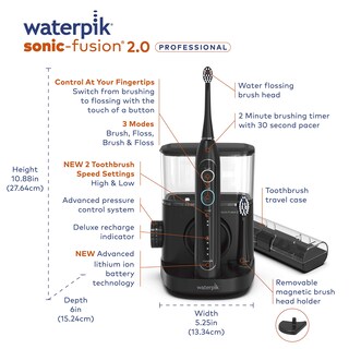 Foto 4 | Cepillo De Dientes Con Hilo Dental Waterpik Sonic-fusion 2.0 Professional - Venta Internacional.