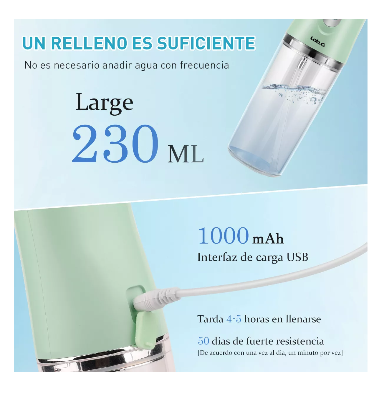 Foto 5 pulgar | Irrigador Bucal Limpiador Para Dientes Eléctrico Con 8 Boquillas Verde
