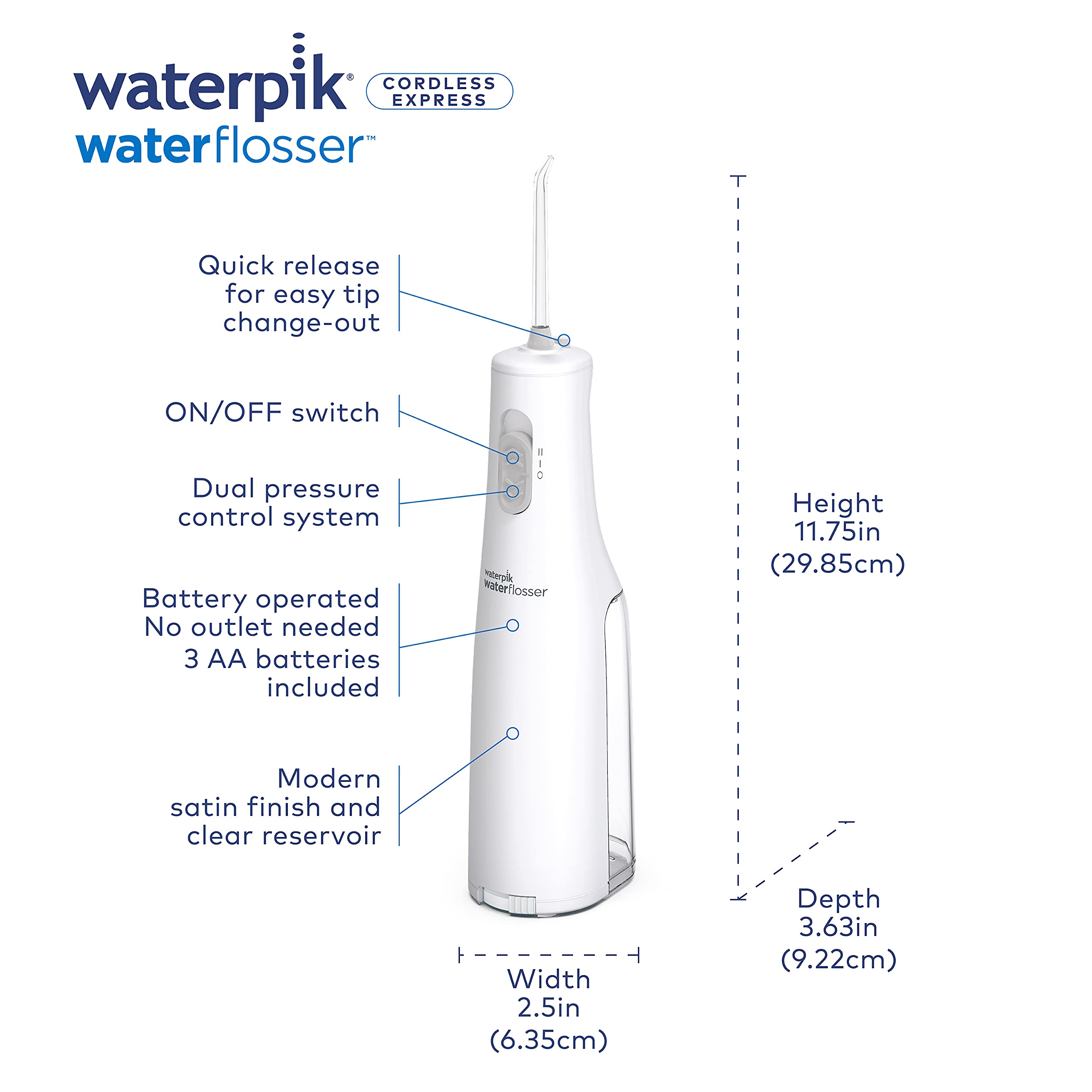 Foto 5 pulgar | Irrigadores Bucales Waterpik Cordless Express White Wf-02 - Venta Internacional.