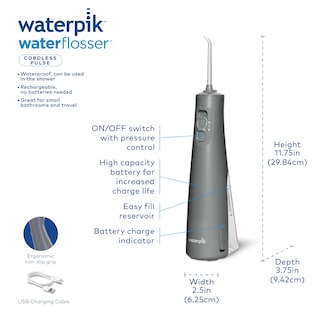 Foto 4 | Limpiador de agua Waterpik Recargable Wf-20 Gris - Venta Internacional