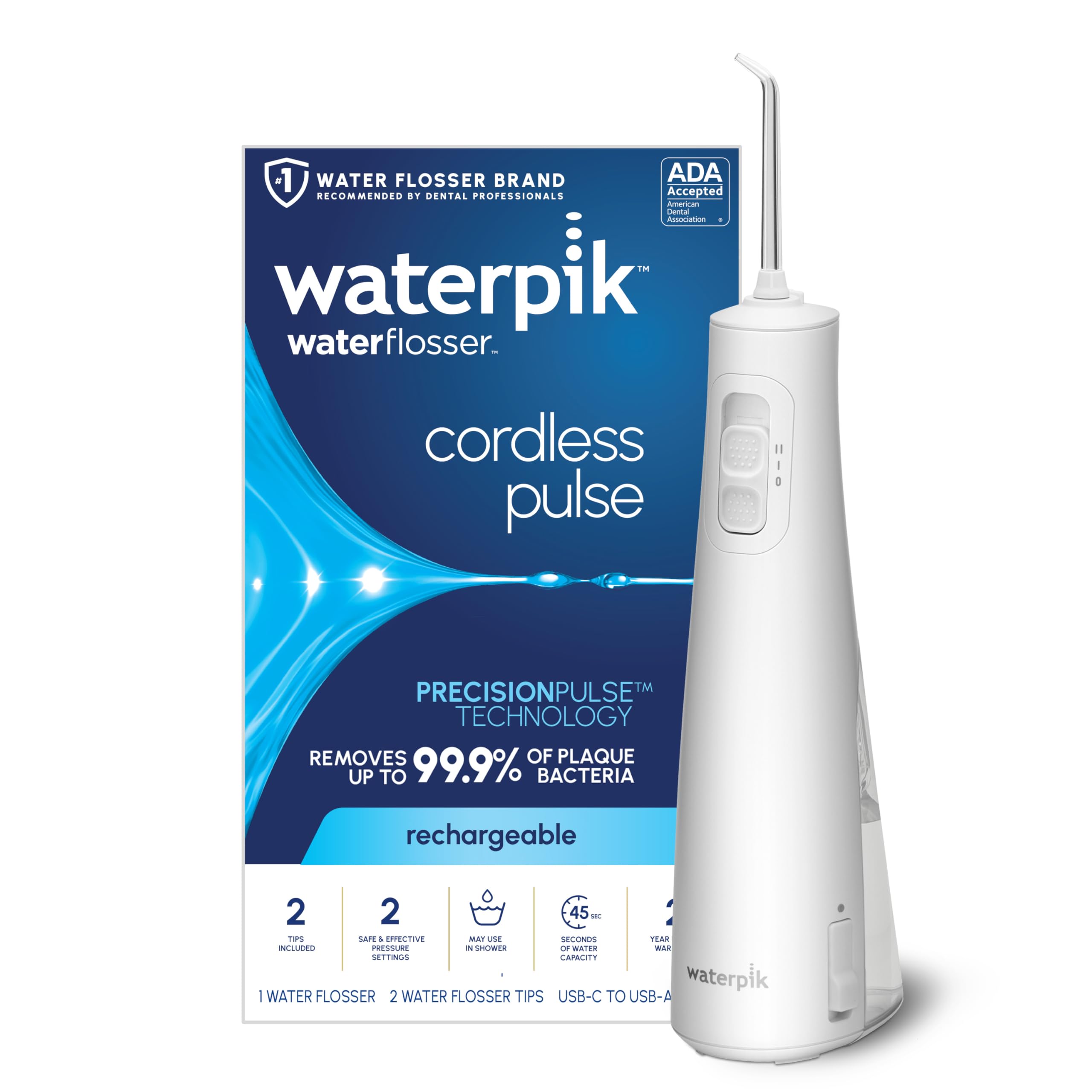 Foto 1 | Irrigador Dental Waterpik Cordless Pulse Recargable Blanco- Venta Internacional