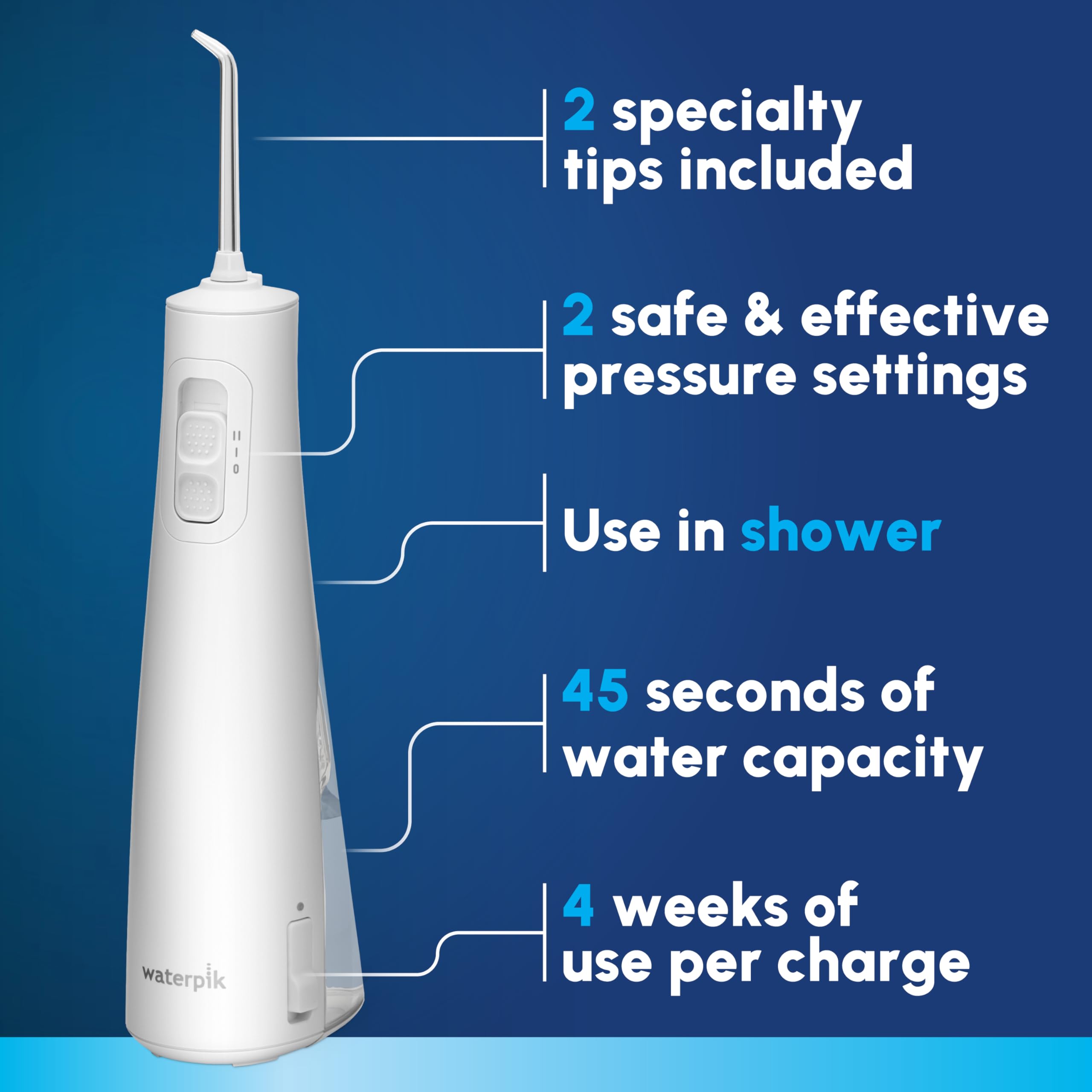 Foto 2 | Irrigador Dental Waterpik Cordless Pulse Recargable Blanco- Venta Internacional