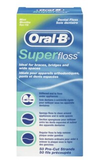 Foto 1 | Hilo Dental Oral-b Super Floss Mint Para Aparatos Ortopédicos Y Puentes - Venta Internacional.
