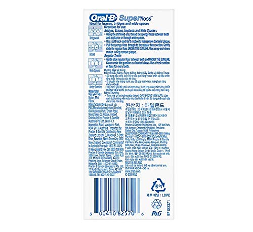 Foto 7 pulgar | Hilo Dental Oral-b Super Floss Mint Para Aparatos Ortopédicos Y Puentes - Venta Internacional.