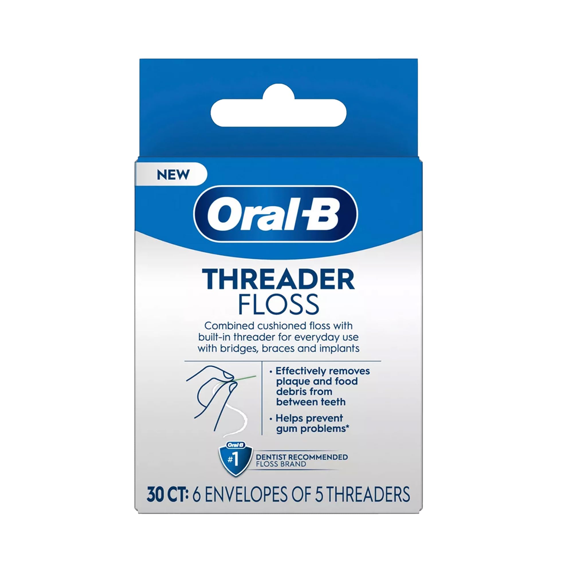 Foto 2 | Enhebradores Floss Oral-b Threader 30 Para Aparatos Ortopédicos, Puentes, Impl - Venta Internacional.