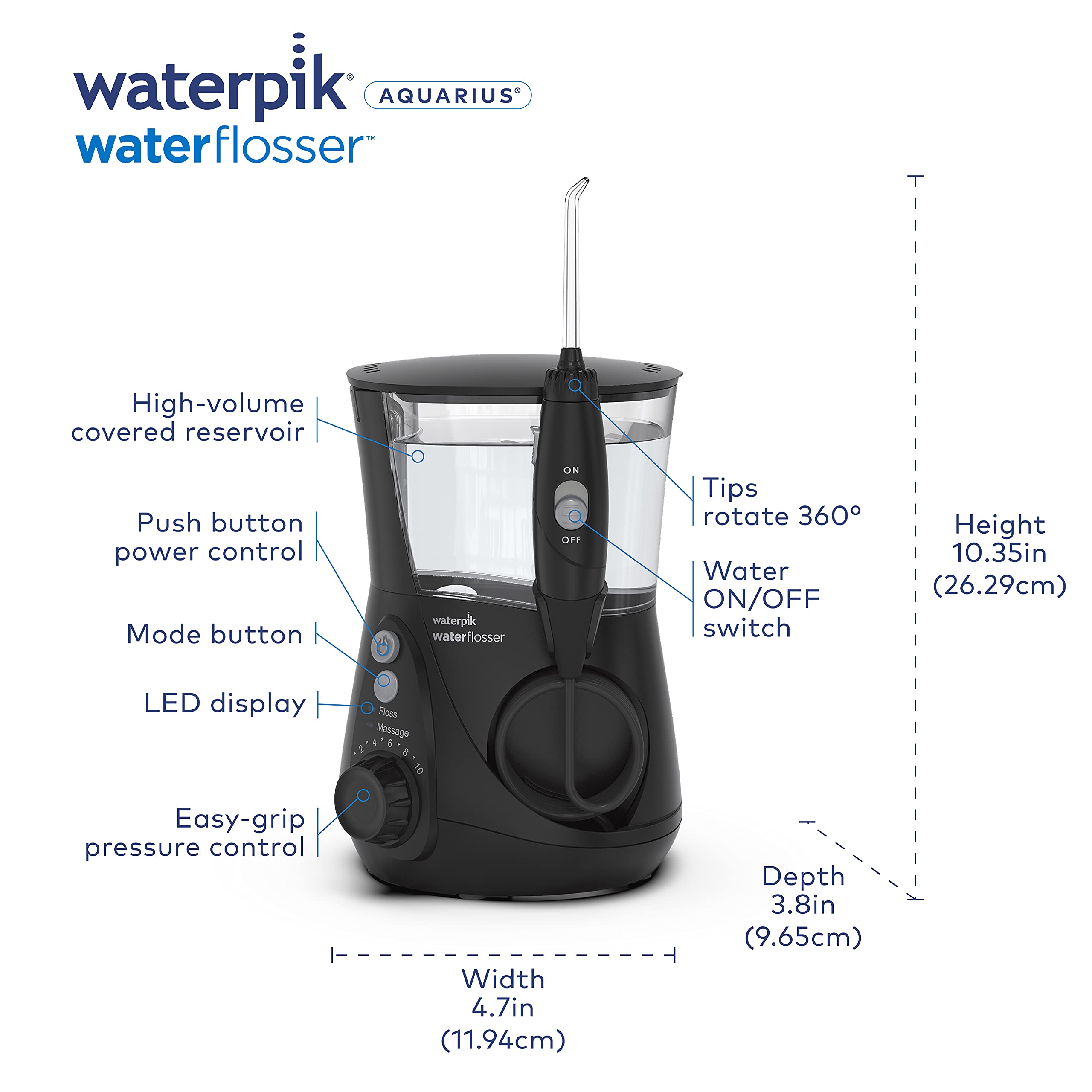 Foto 5 pulgar | Hilo Dental Waterpik Aquarius Professional Black Wp-662 - Venta Internacional.