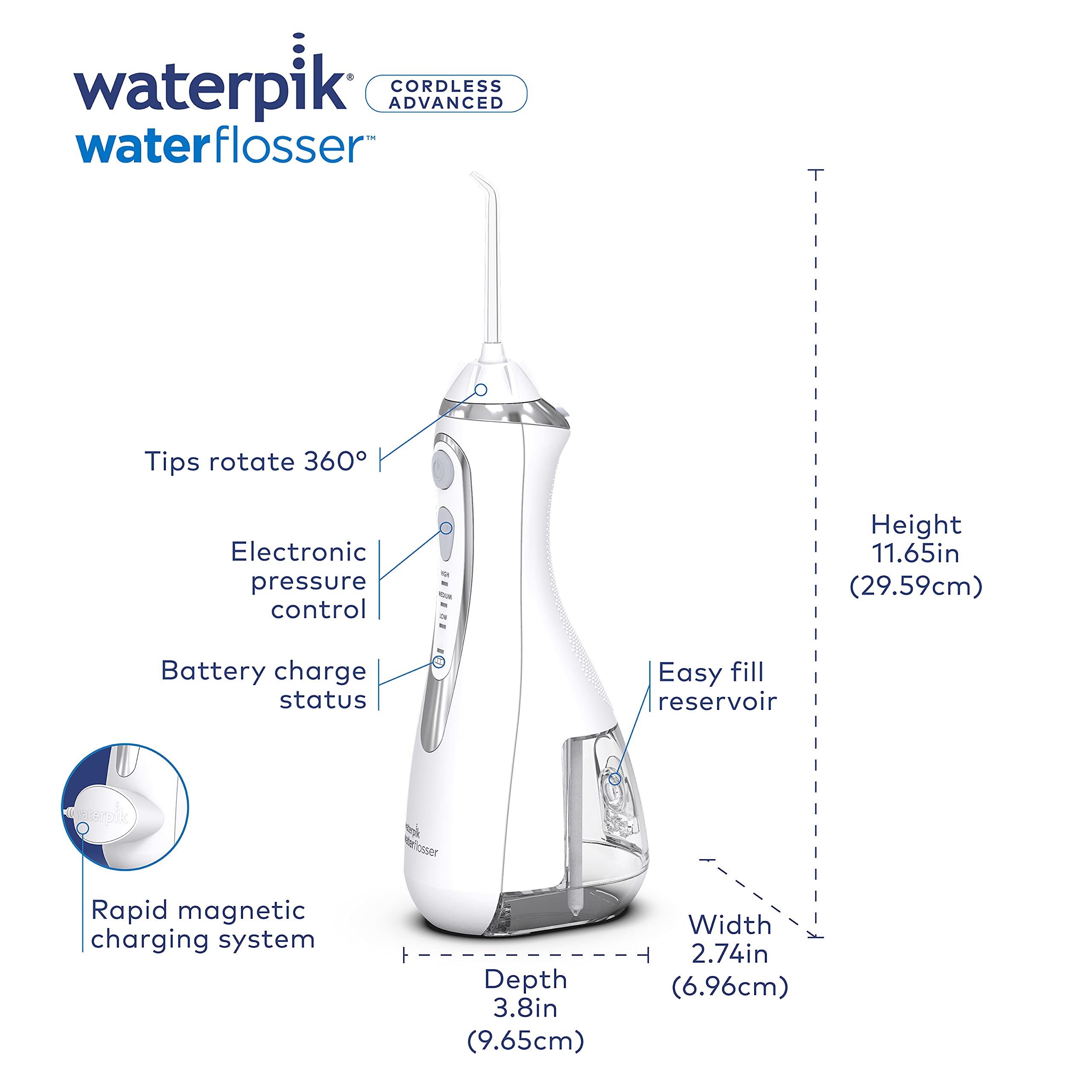 Foto 4 | Cuidado Dental Avanzado Inalámbrico Water Flosser Waterpik - Venta Internacional.