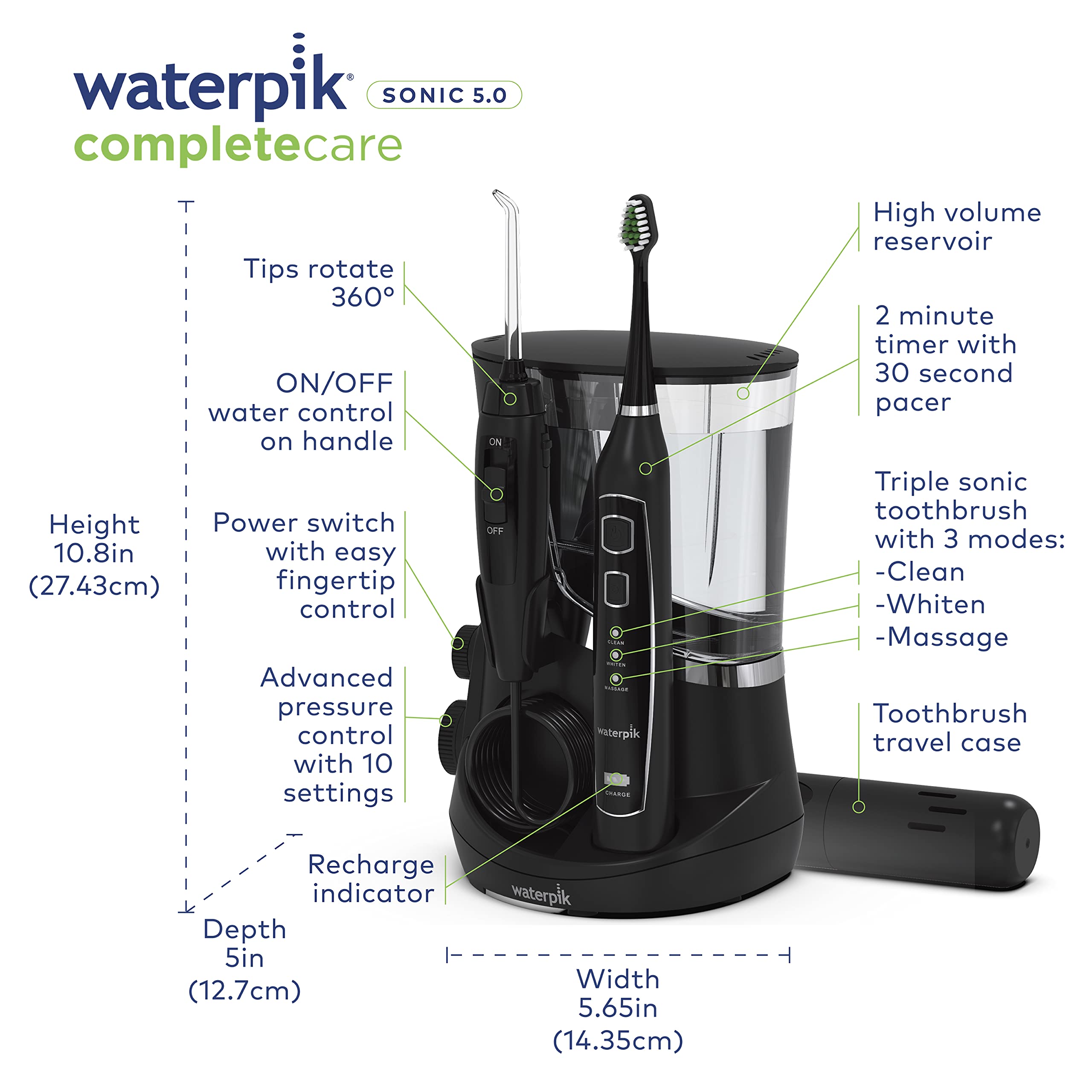 Foto 3 pulgar | Cepillo De Dientes Eléctrico Water Flosser + Sonic Waterpik Wp-862 - Venta Internacional.