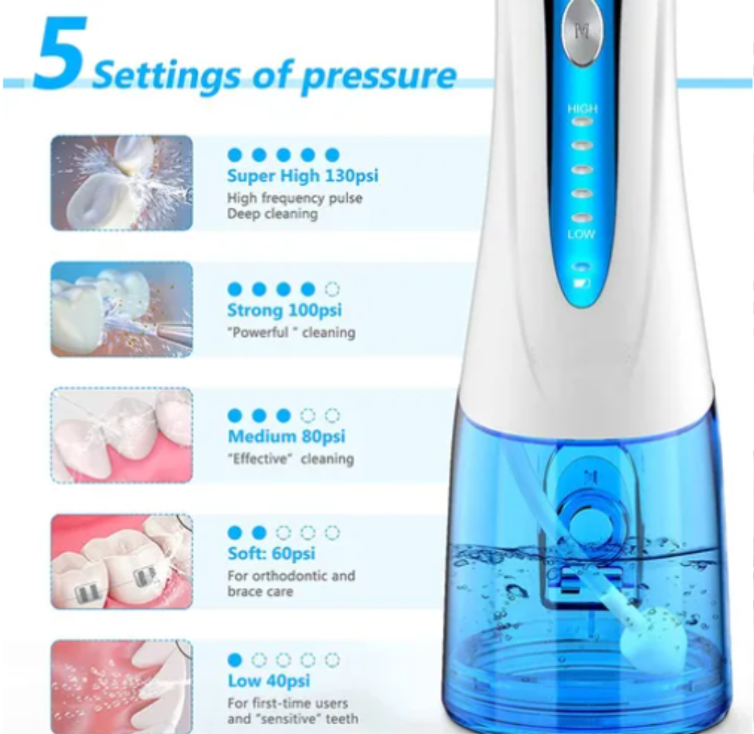 Foto 3 pulgar | Irrigador Xtellar Bucal De Limpieza Dental 300 Ml, 5 Boquillas