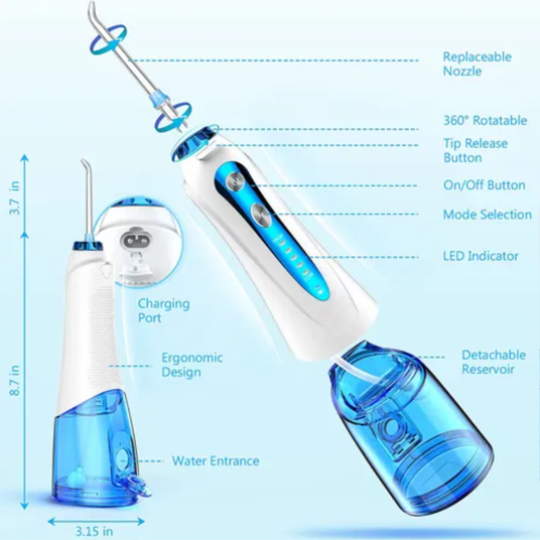 Foto 4 pulgar | Irrigador Xtellar Bucal De Limpieza Dental 300 Ml, 5 Boquillas