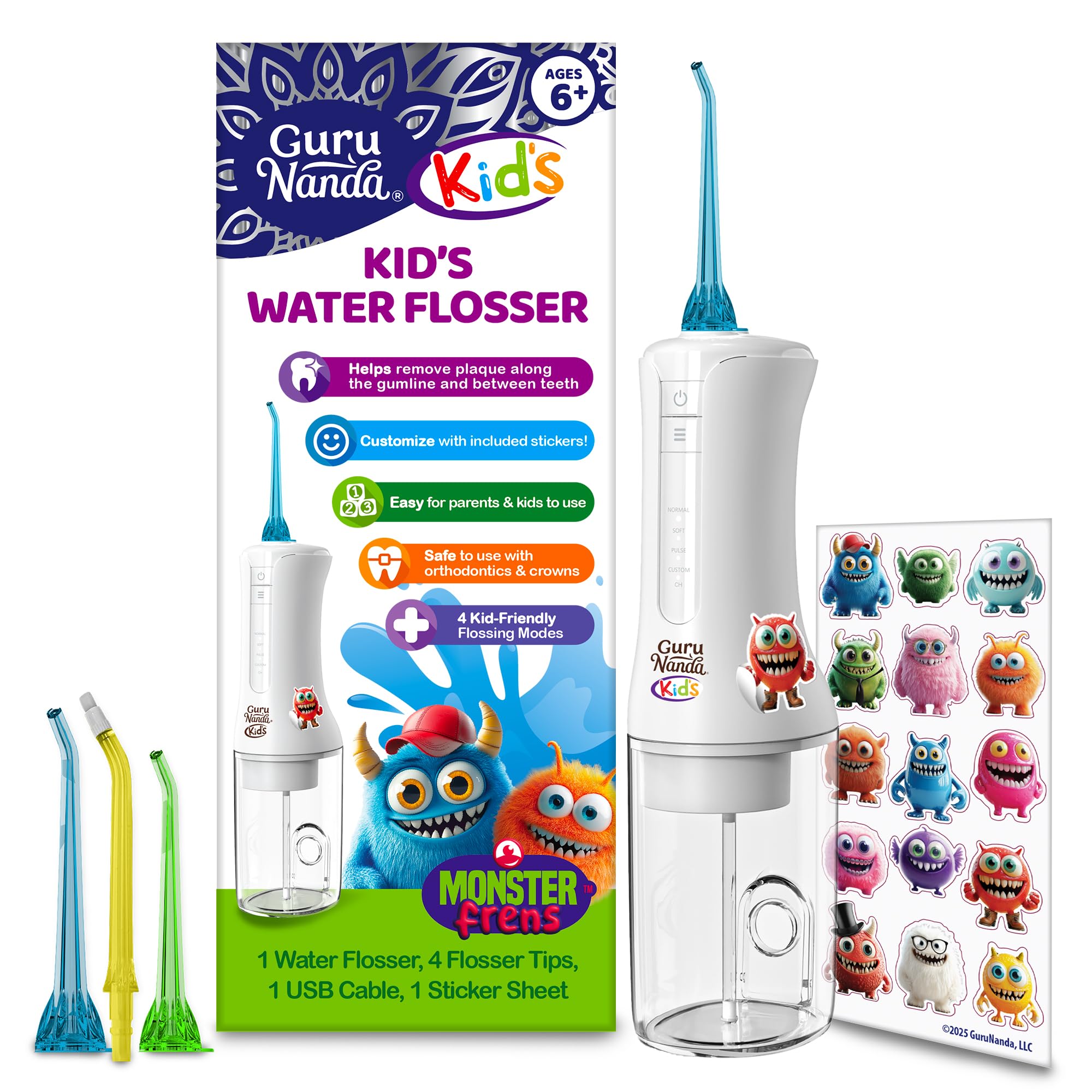 Hilo Dental Con Agua Gurunanda Kids  4 Modos De Uso De Hilo Dental  200 Ml - Venta Internacional.
