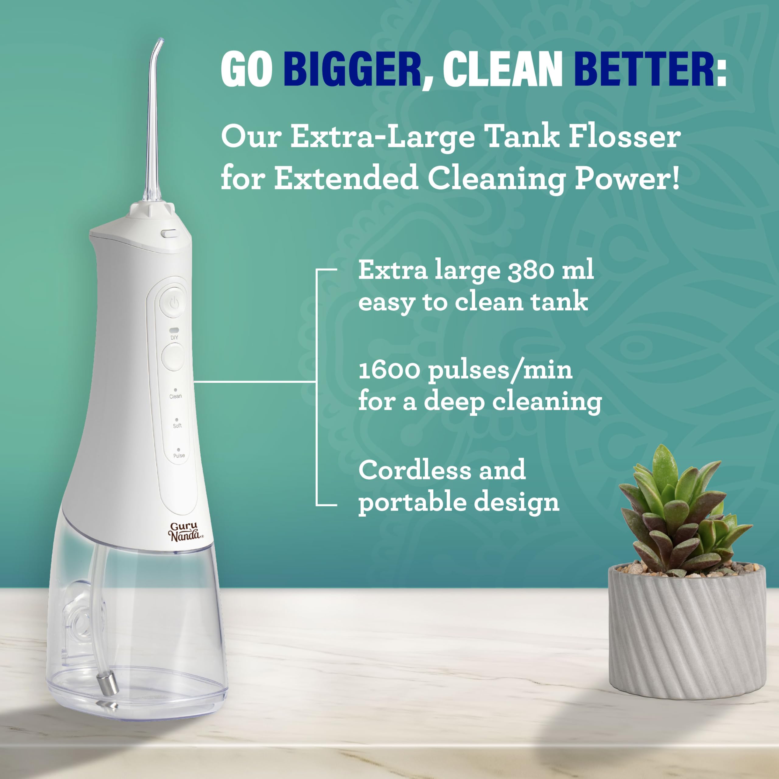 Foto 3 pulgar | Hilo Dental Con Agua Gurunanda 2.0 Xl  Tanque De 380 Ml  4 Modos - Venta Internacional.