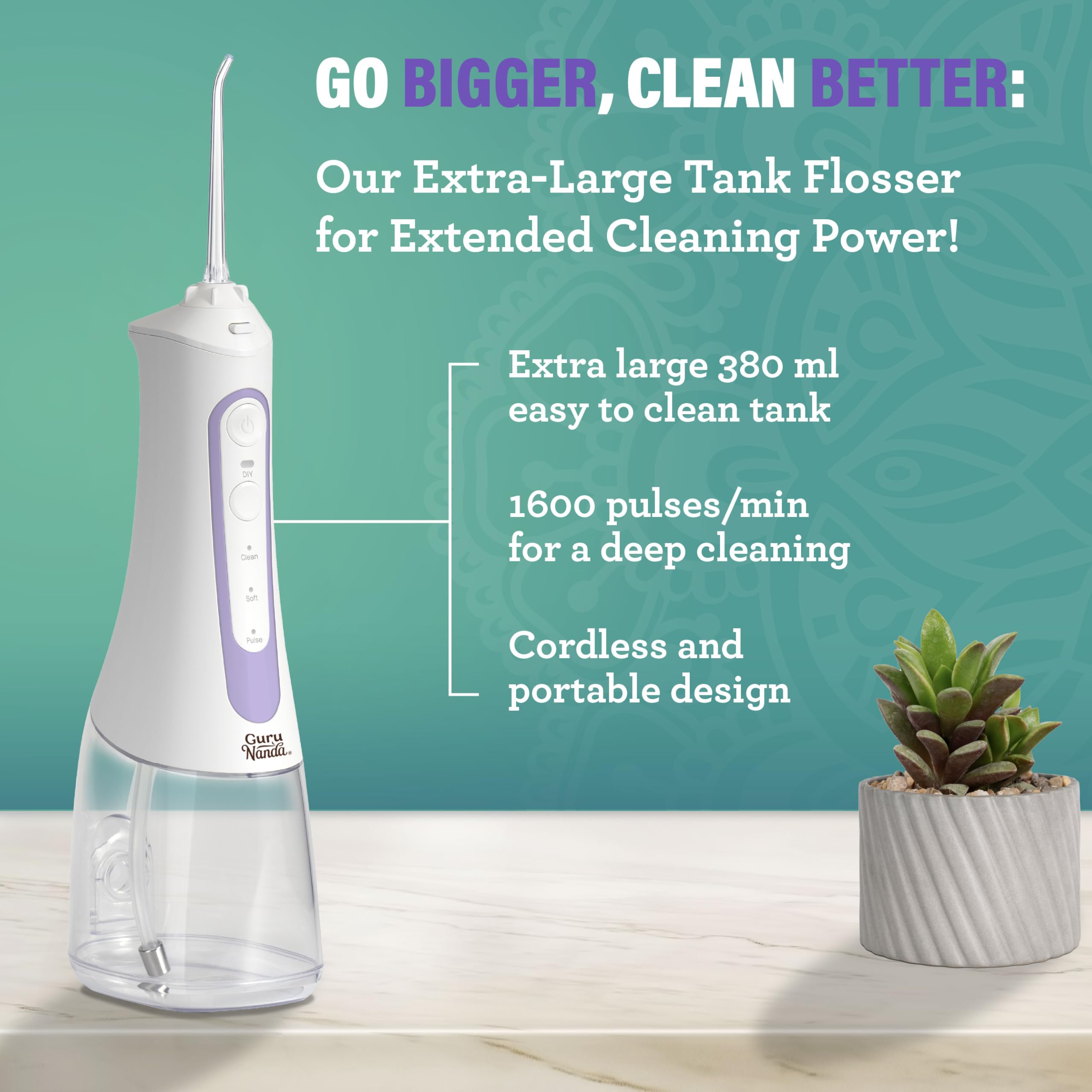 Foto 3 pulgar | Hilo Dental Con Agua Gurunanda 2.0 Xl  Tanque De 380 Ml  4 Modos - Venta Internacional.